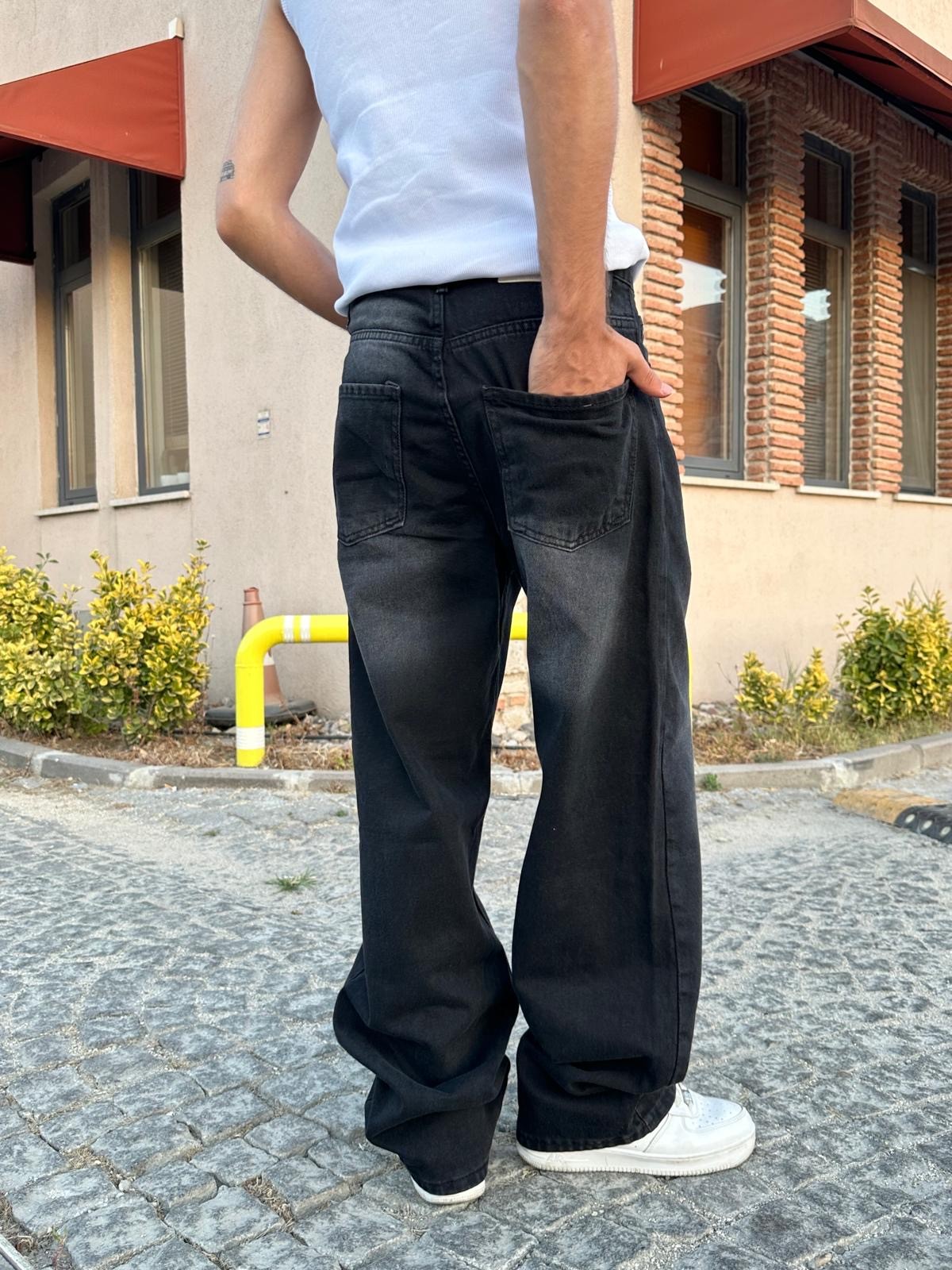 Sand Black Baggy Pantolon