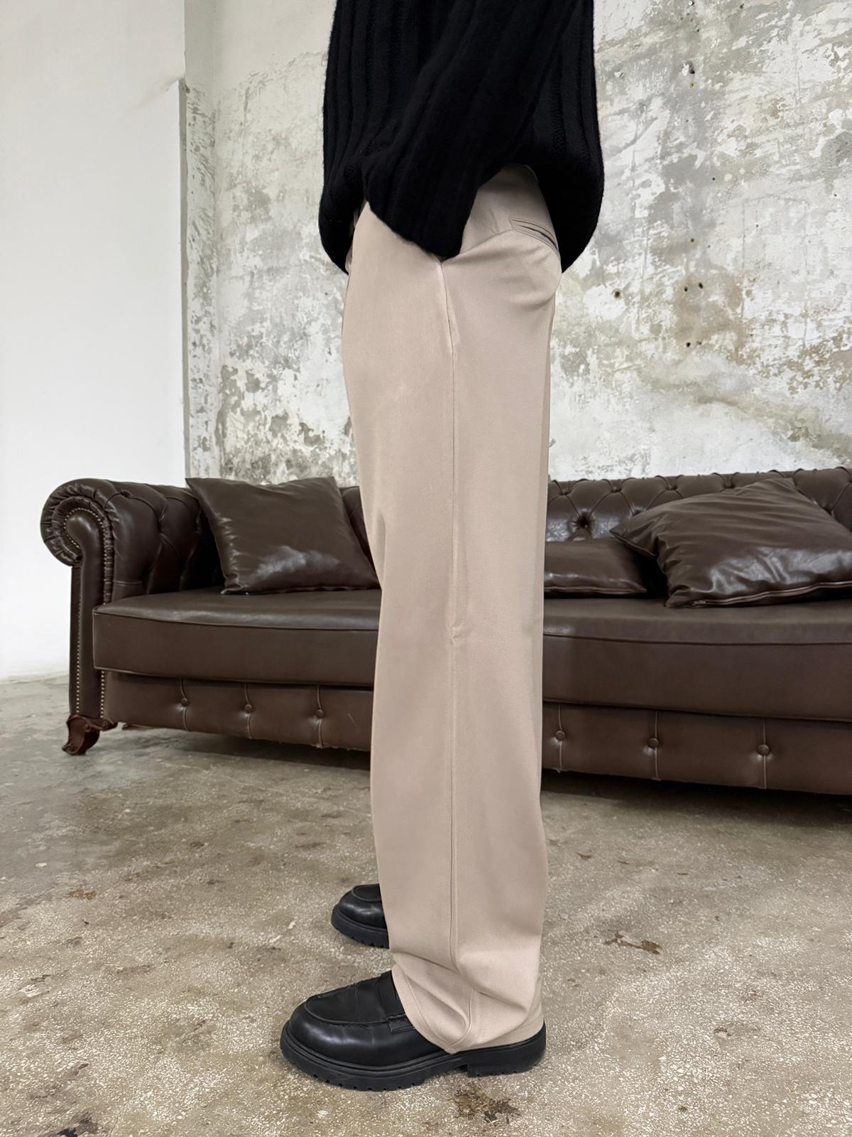 Kane Bej Baggy Kumaş Pantolon