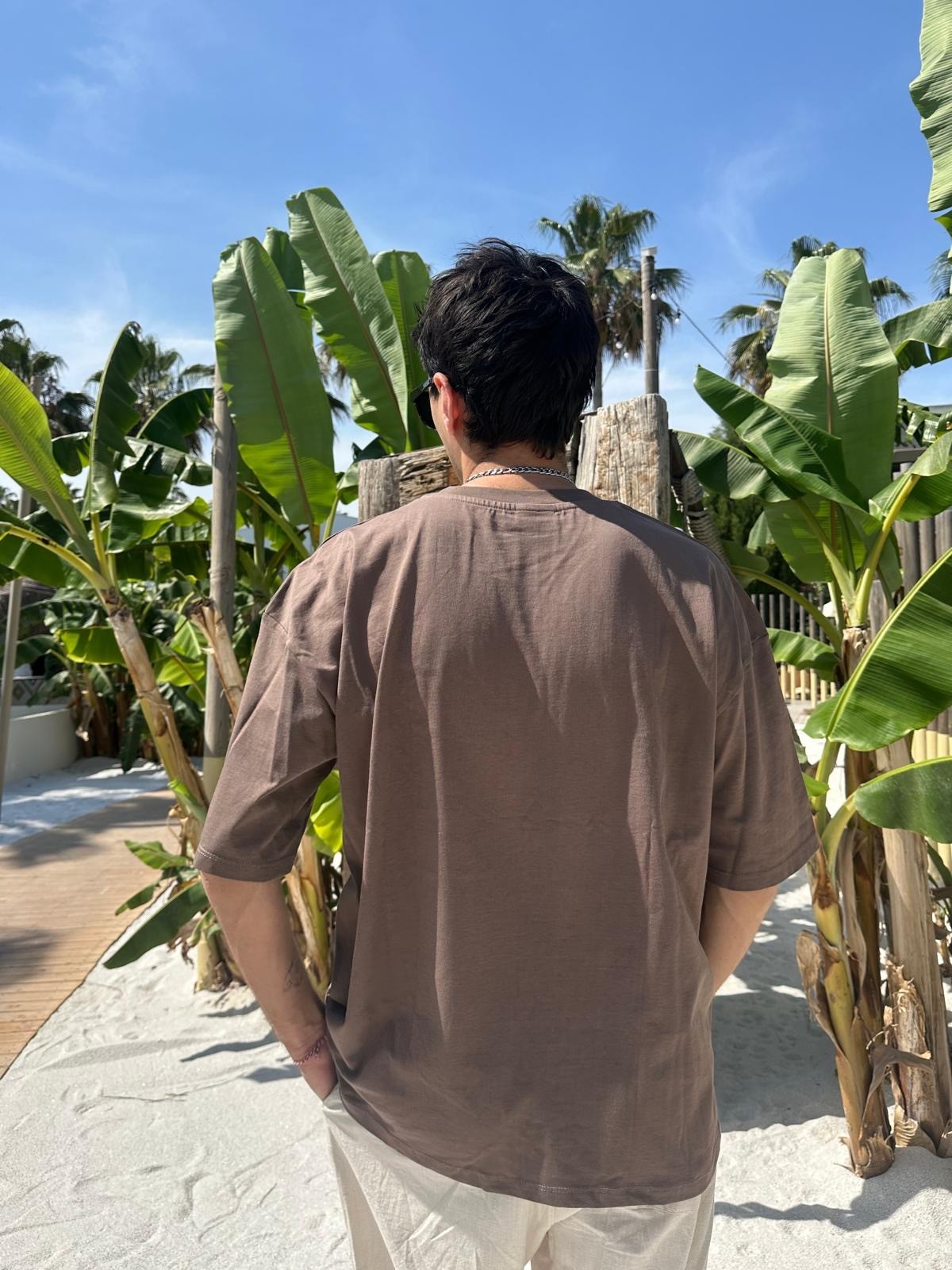 Kahve Sand Vibes Basic T-Shirt