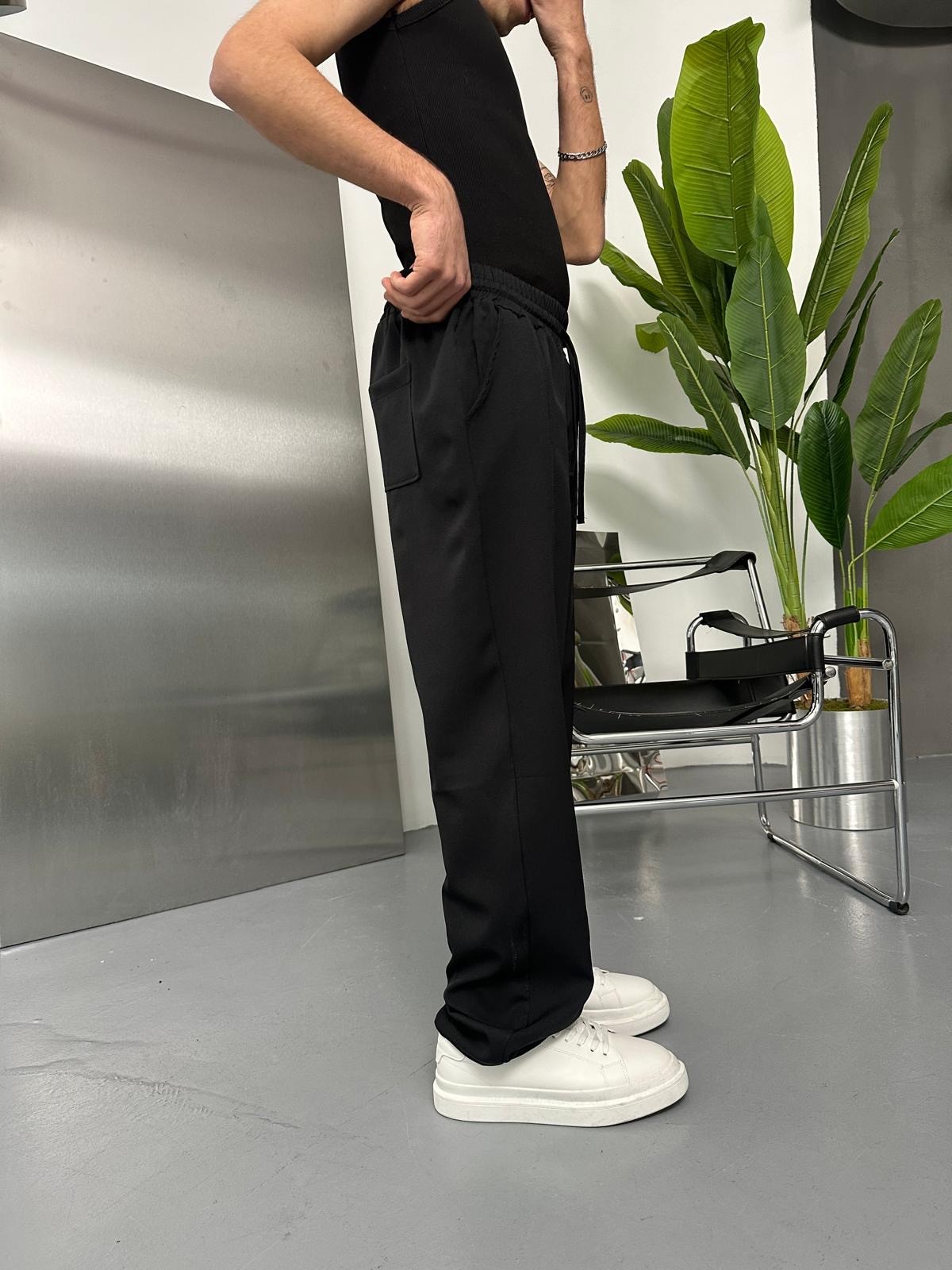 Dokuma Çımalı Fresh Siyah Baggy Pantolon 