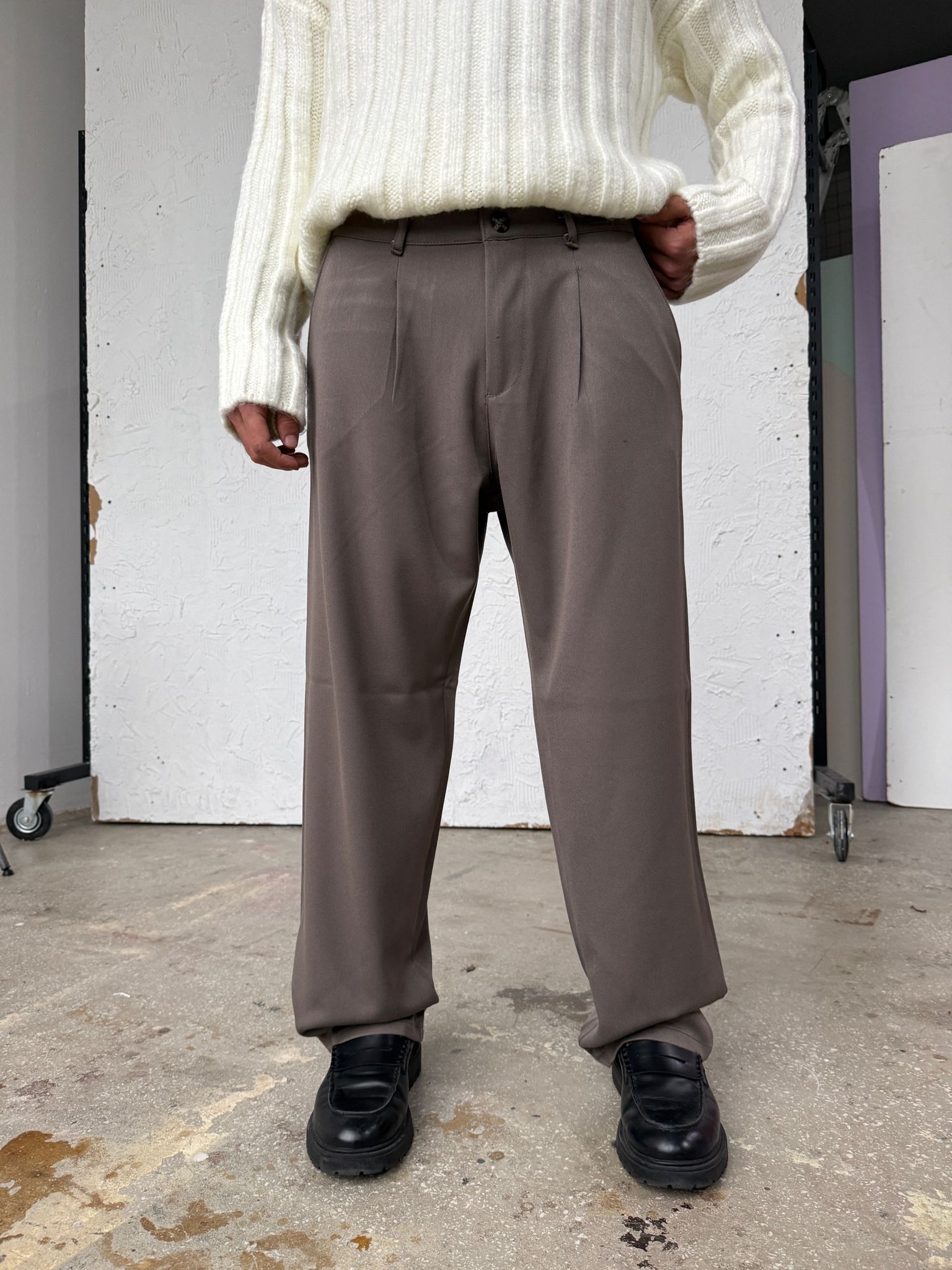 Gold Chan Füme Baggy Kumaş Pantolon