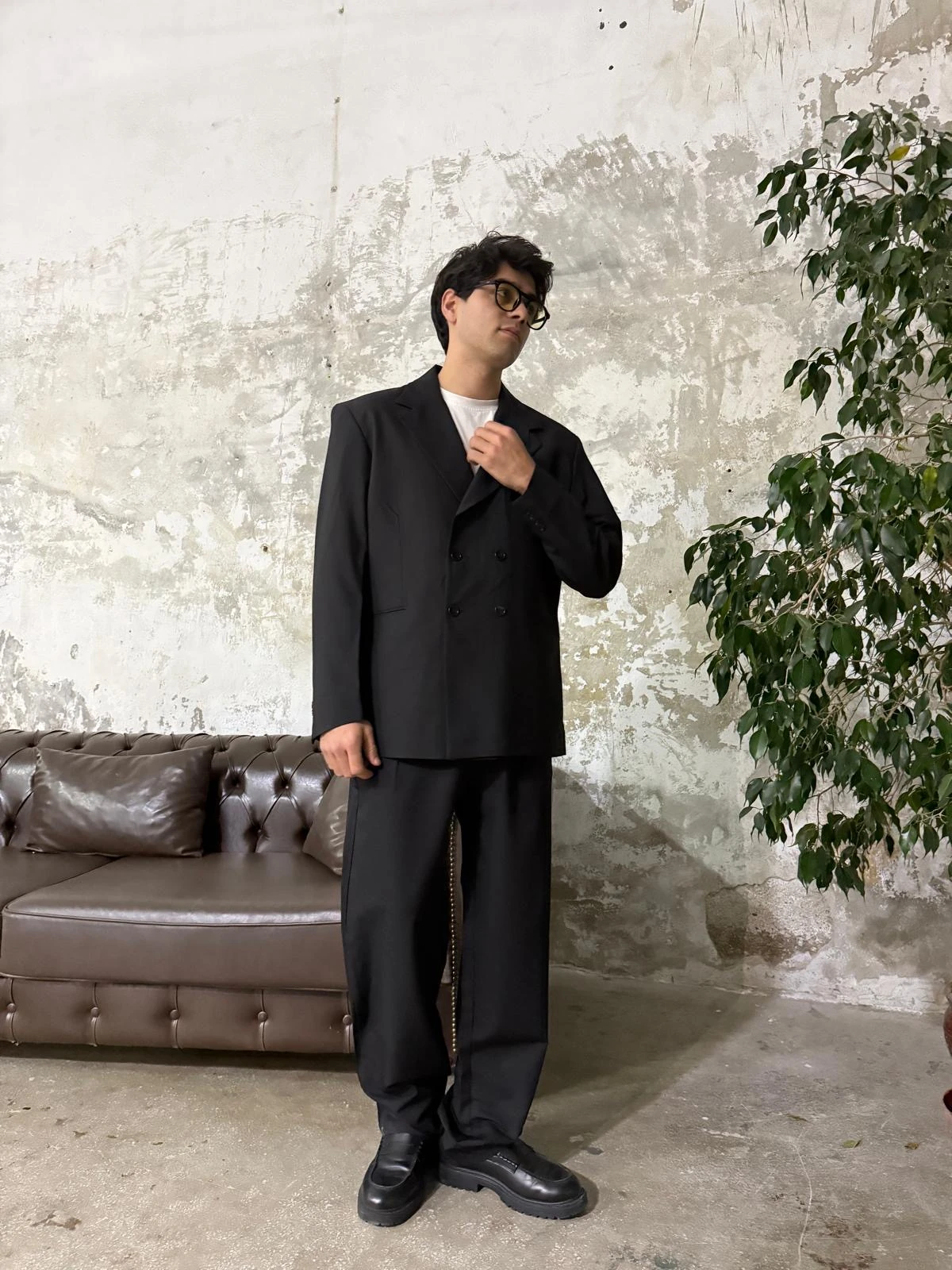 Bol Kalıp Kumaş Pantolon+ Ceket Takım