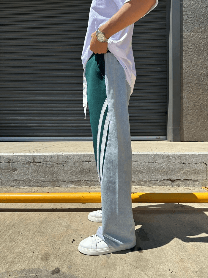 Yeşil Şerit Double Color Jean