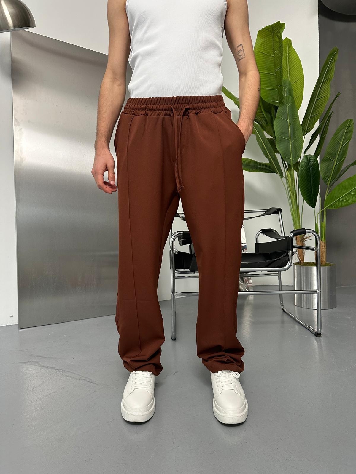 Dokuma Çımalı Fresh Kahve Baggy Pantolon