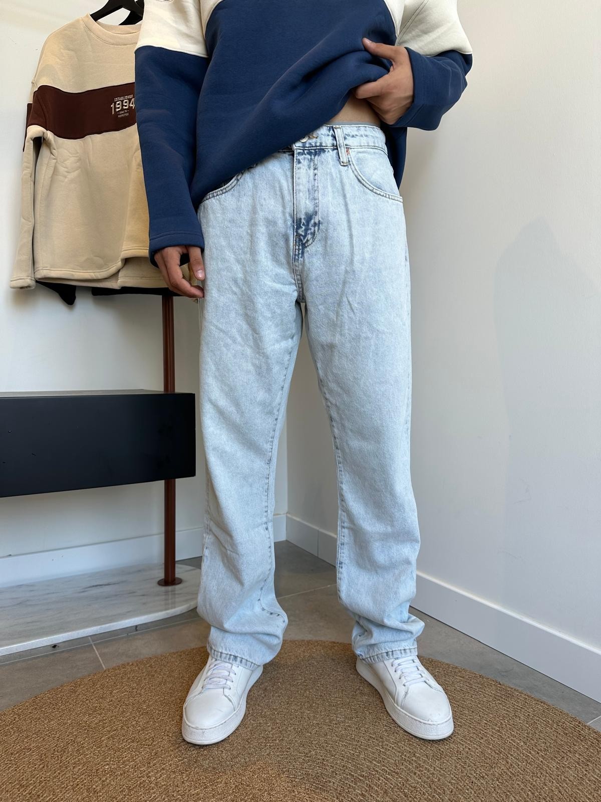 Grj Buz Mavisi Baggy Pantolon