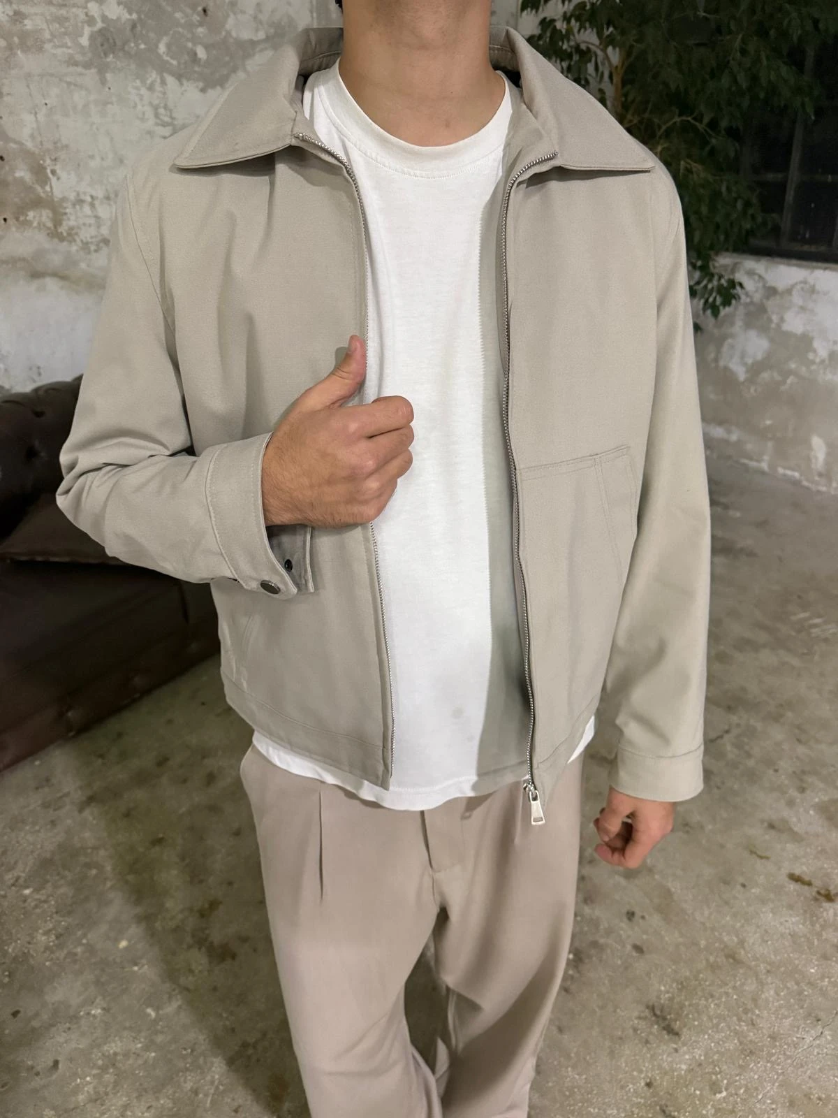 Gabardin Kaşe Bej Ceket