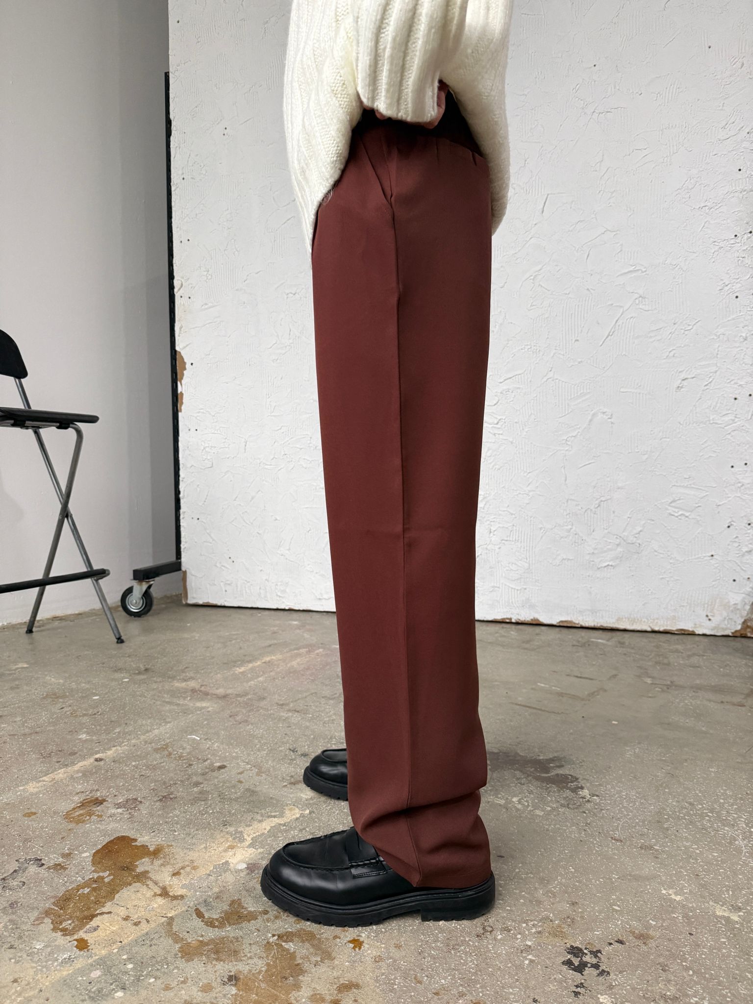 Burn Brown Baggy Kumaş Pantolon 