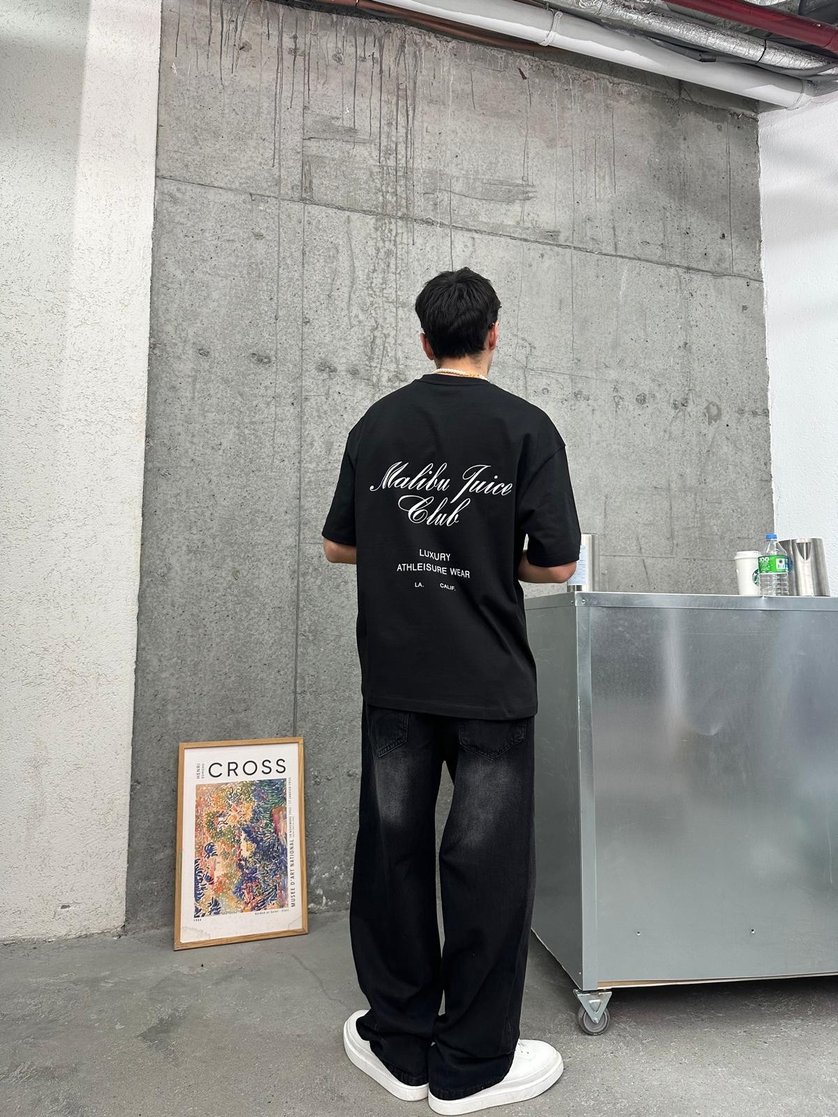 Malibu Juice Club Back Print Black T-Shirt
