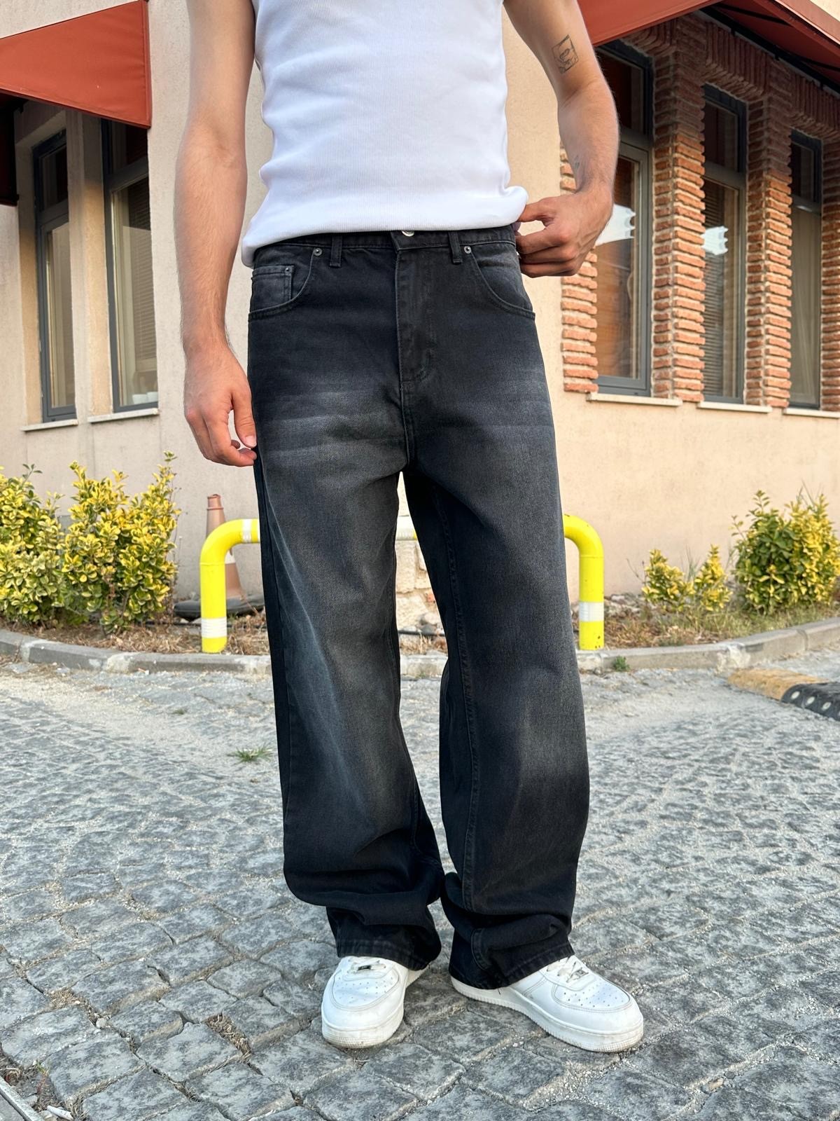Sand Black Baggy Pantolon