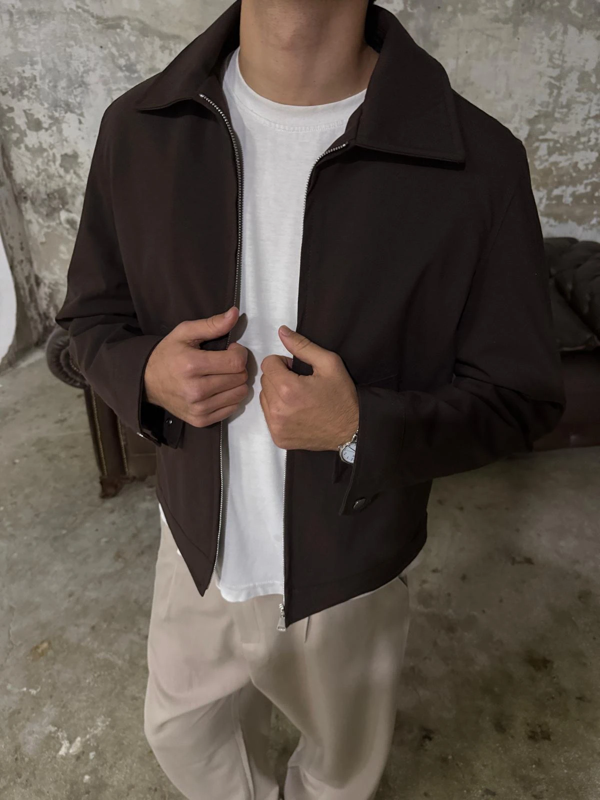 Gabardin Kaşe Kahve Ceket