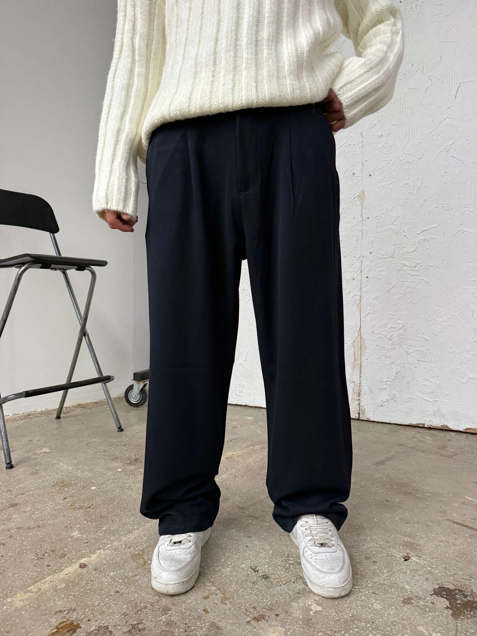 Rans Lacivert Baggy Kumaş Pantolon