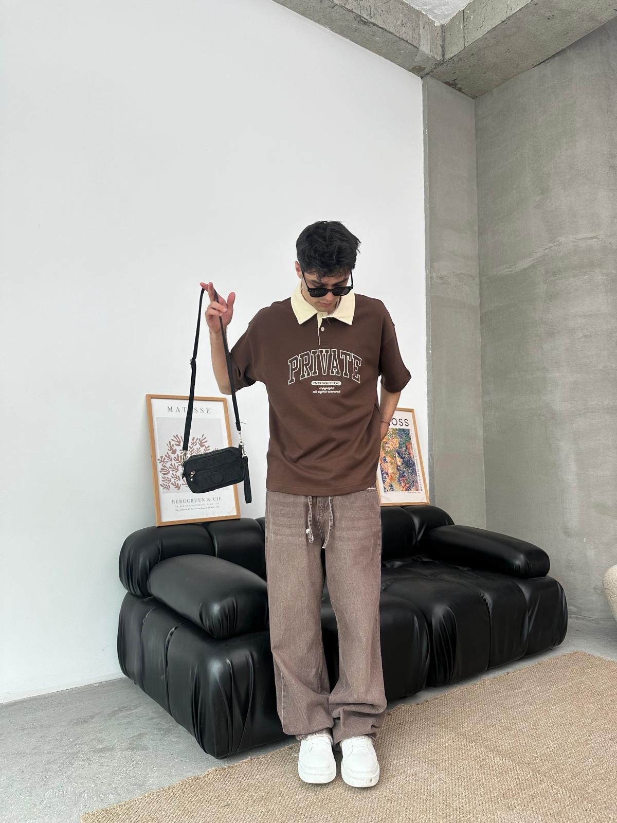 Private Polo Yaka Kahve T-Shirt 