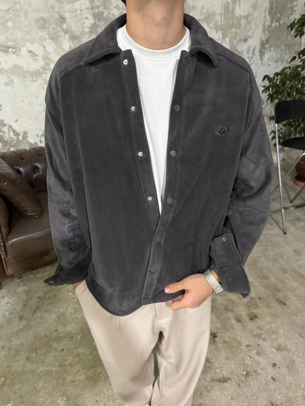 G Logo Polar Antrasit Gömlek