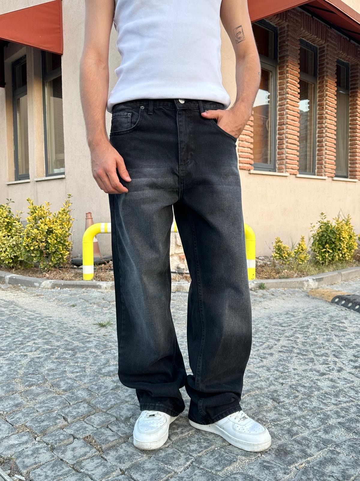 Sand Black Baggy Pantolon
