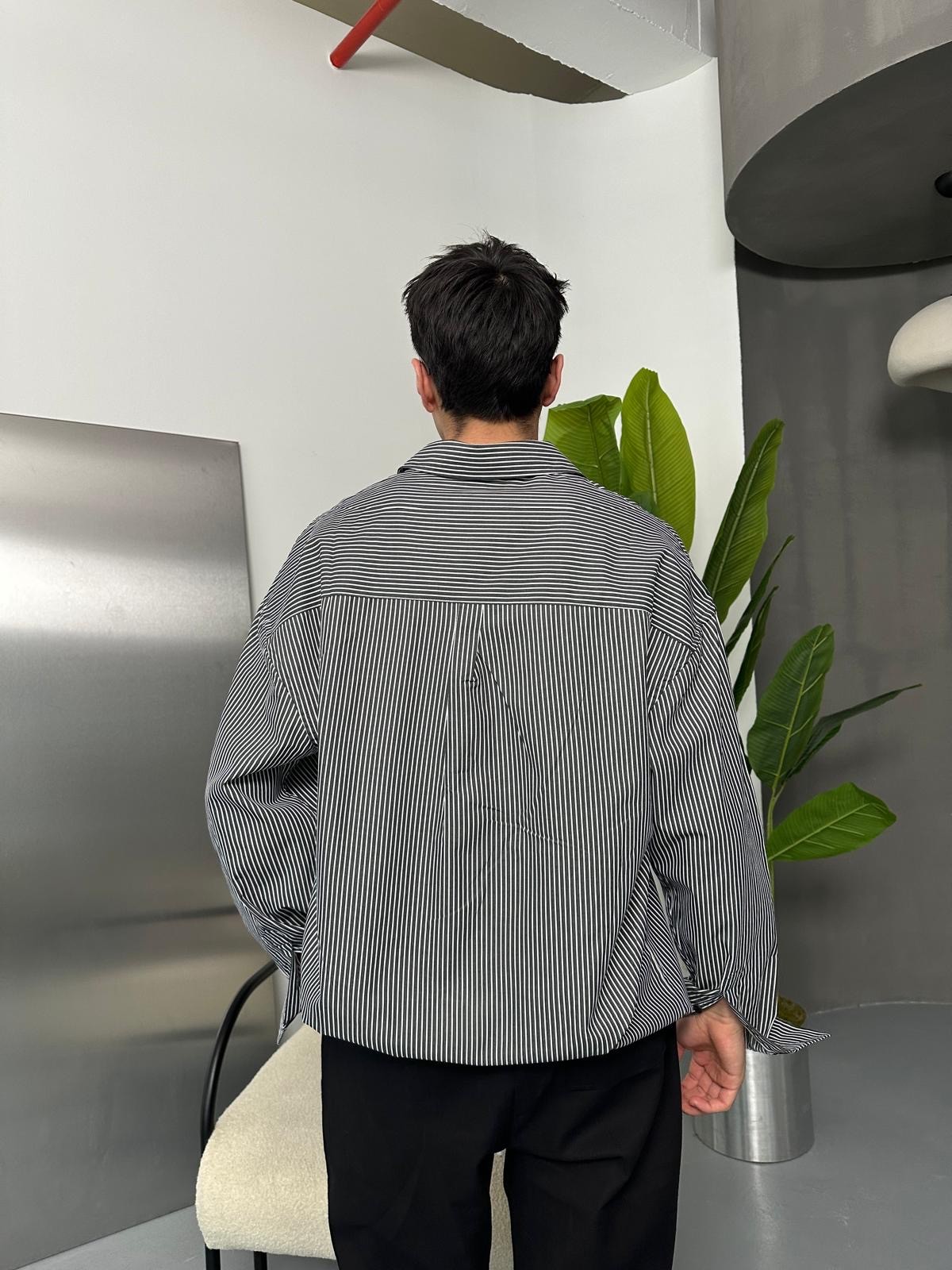 NY Çizgili Vintage Oversize Gömlek