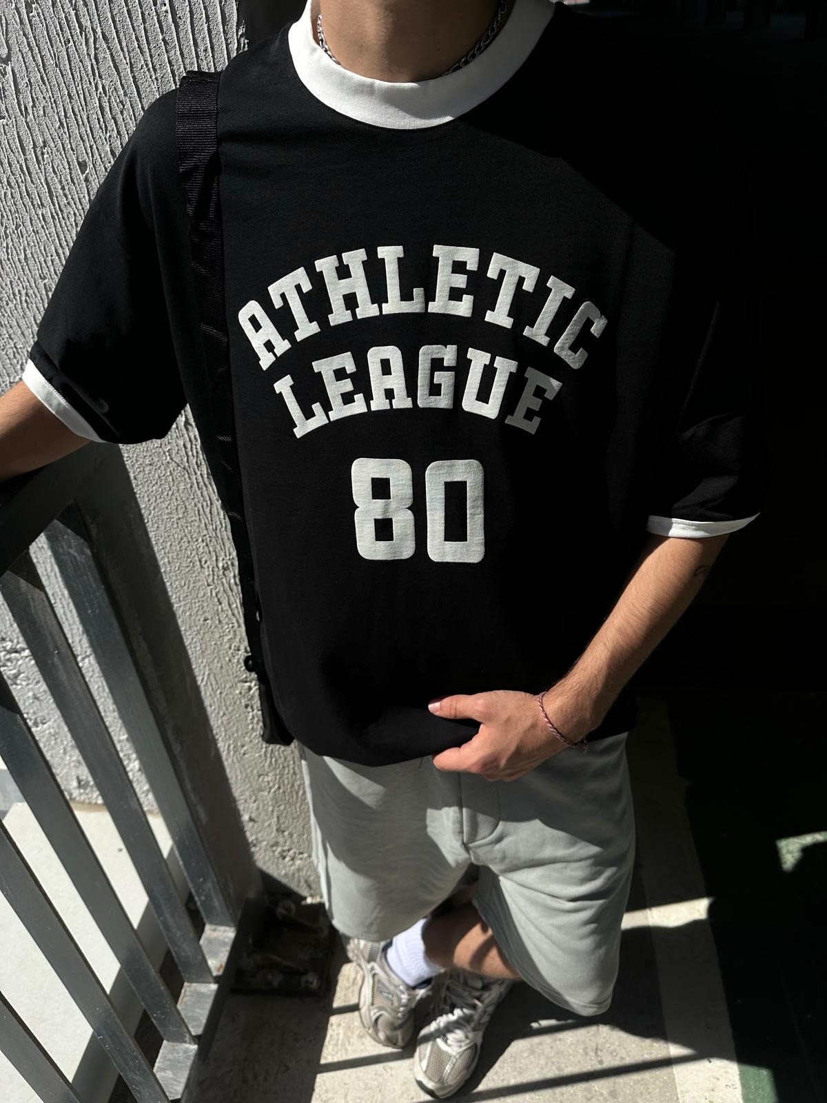 Athletic 80 Siyah Oversize T-Shirt