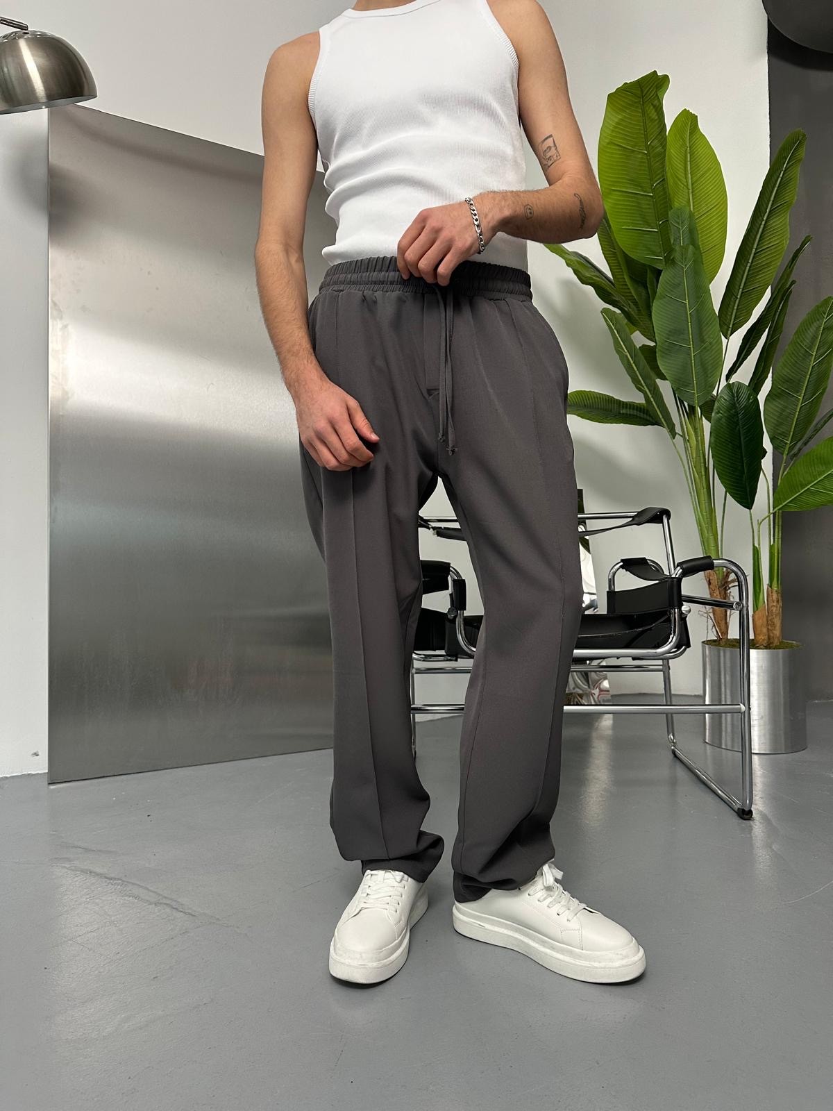Dokuma Çımalı Fresh Antrasit Baggy Pantolon