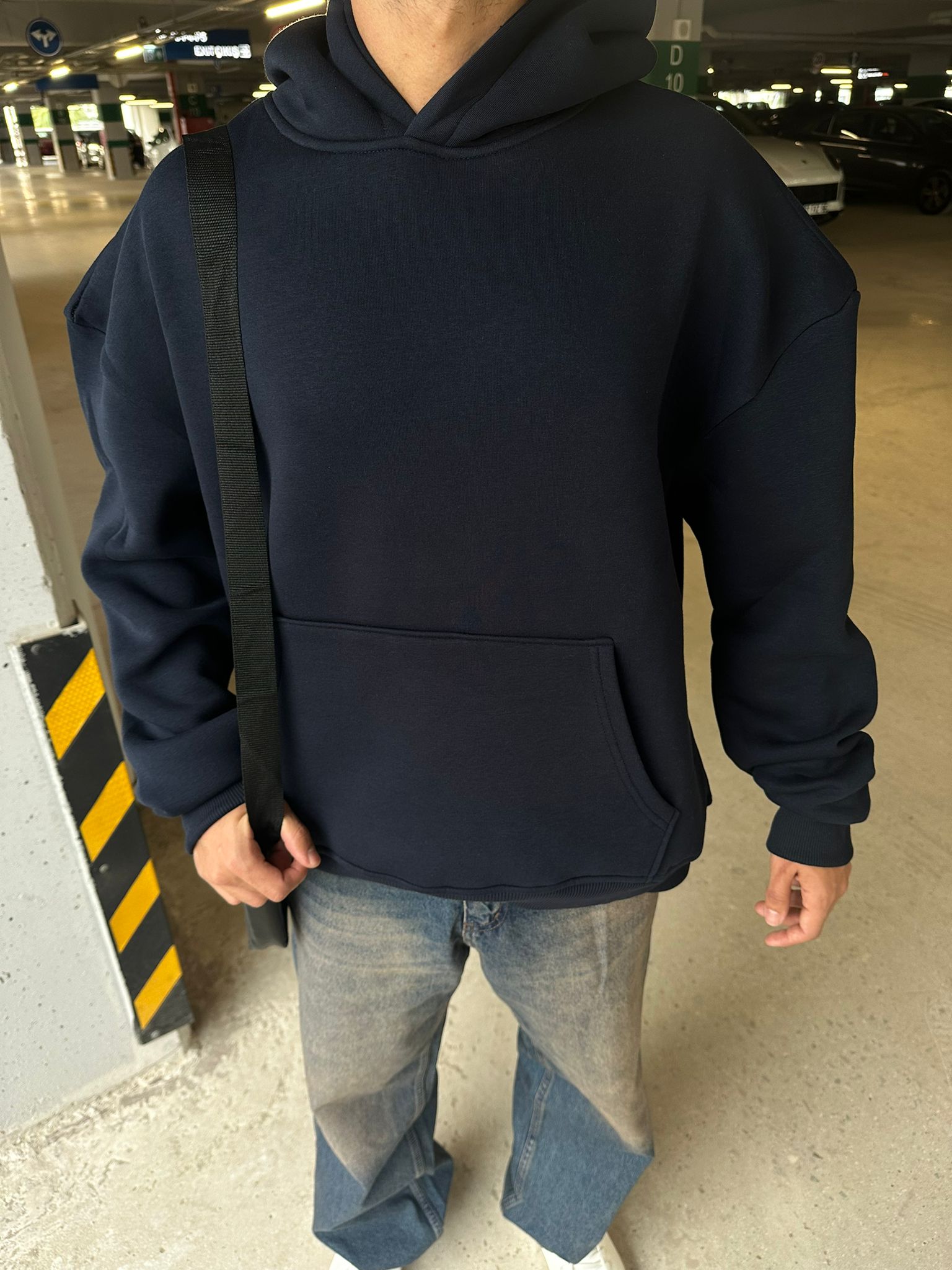 Basıc Oversize Hoodie - lacivert