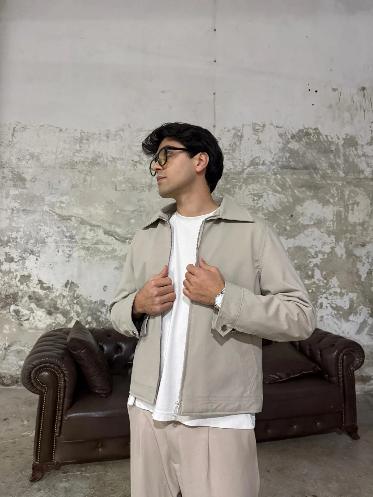 Gabardin Kaşe Bej Ceket