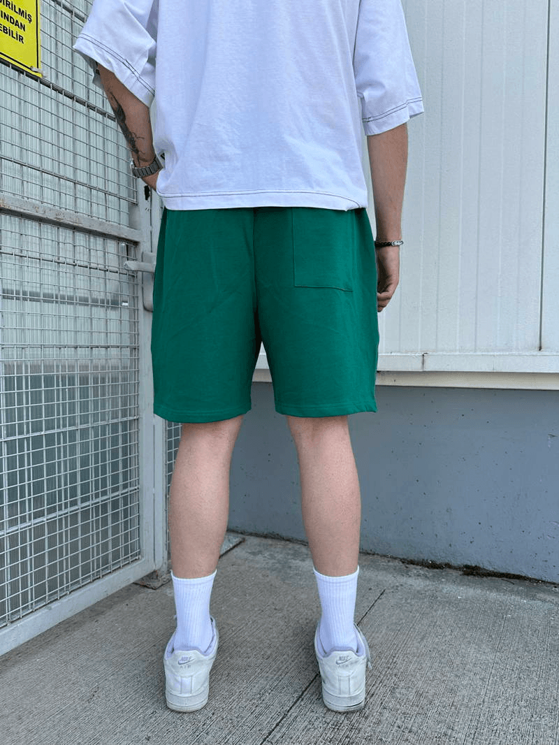 Yeşil Basic Oversize Şort