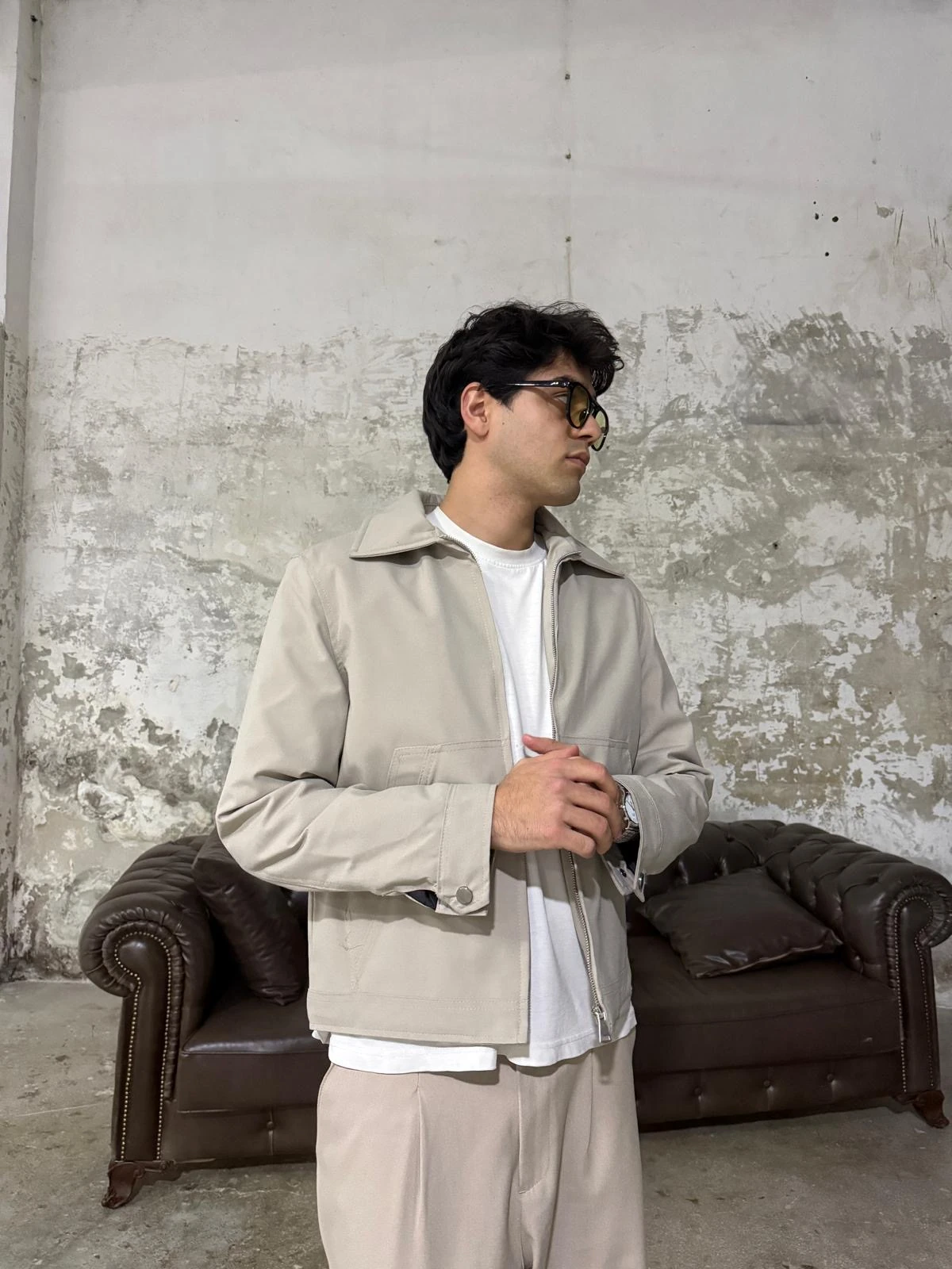 Gabardin Kaşe Bej Ceket