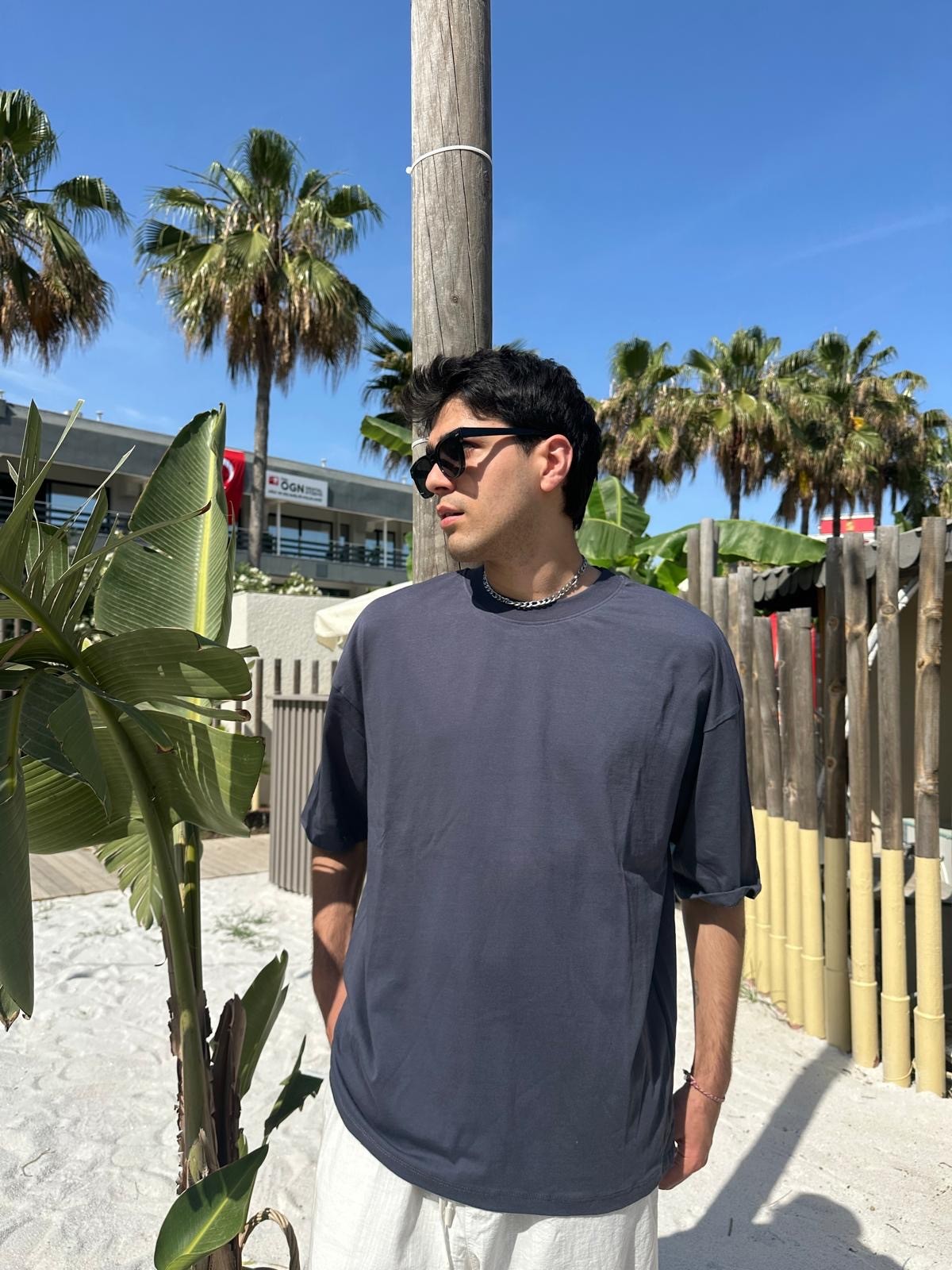 Antrasit Sand Vibes Basic T-Shirt