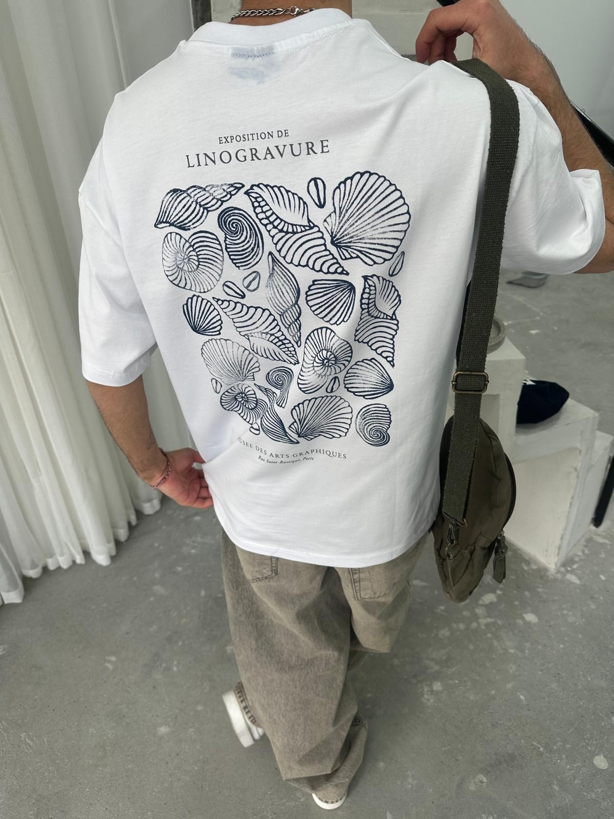 Lino Summer Vibe Chill Beyaz T-Shirt