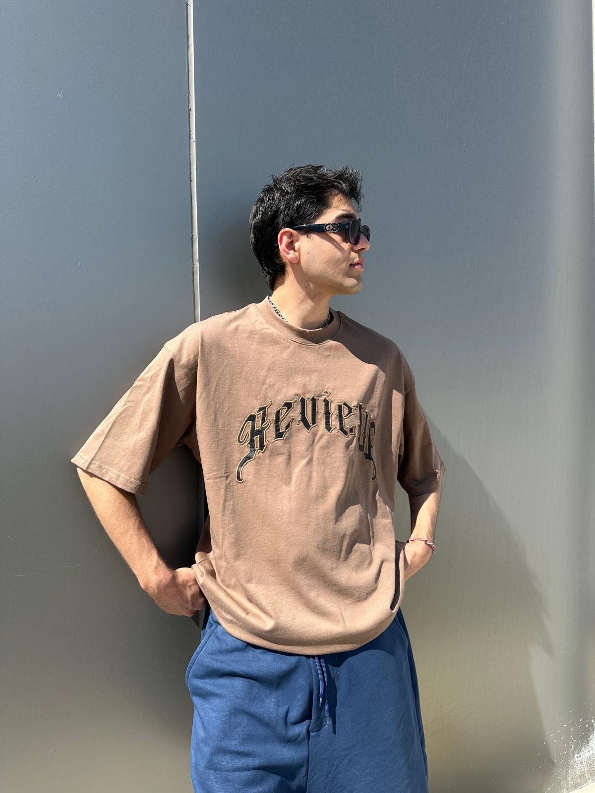Arabic Font Brown Oversize T-Shirt