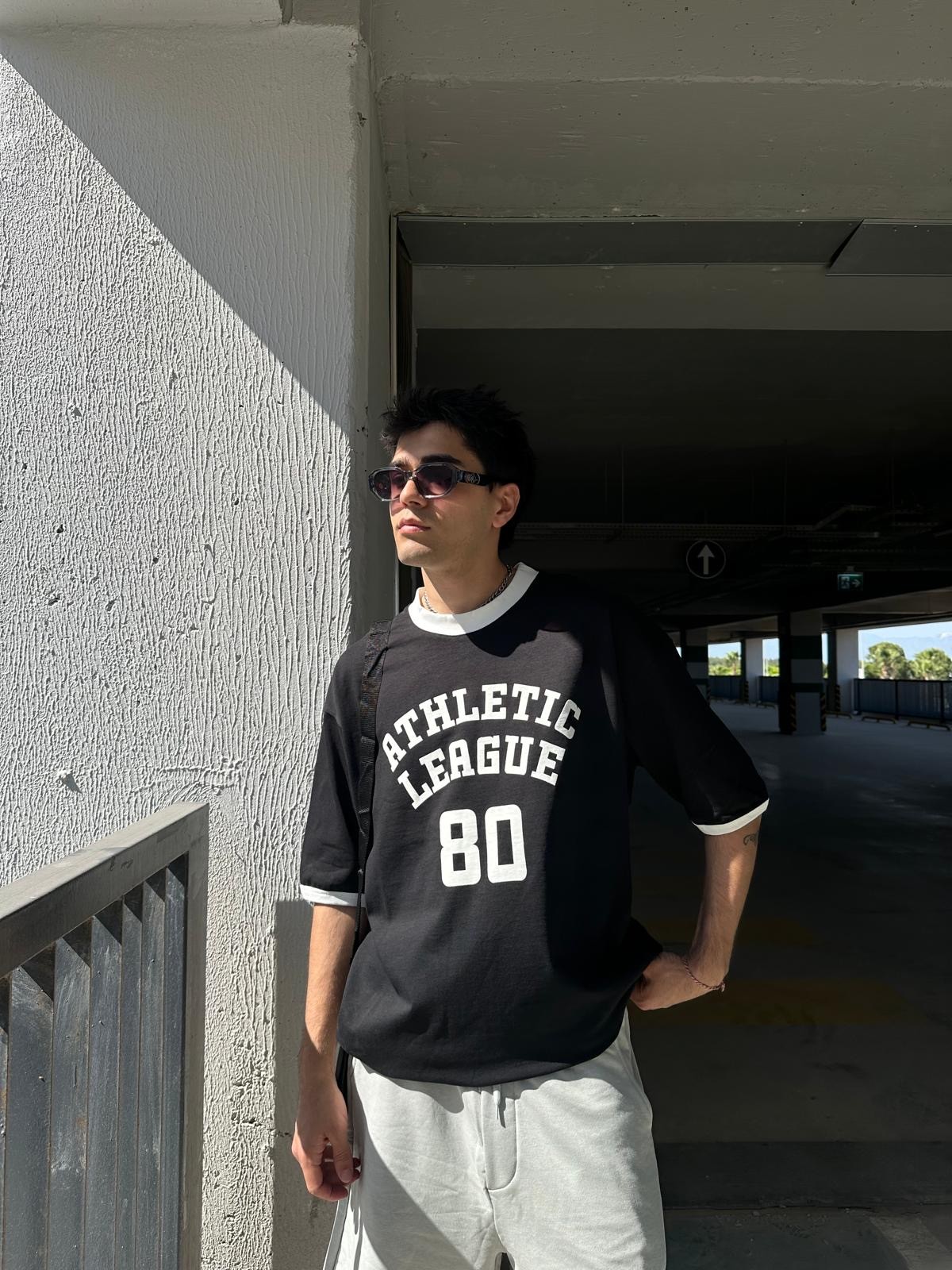 Athletic 80 Siyah Oversize T-Shirt
