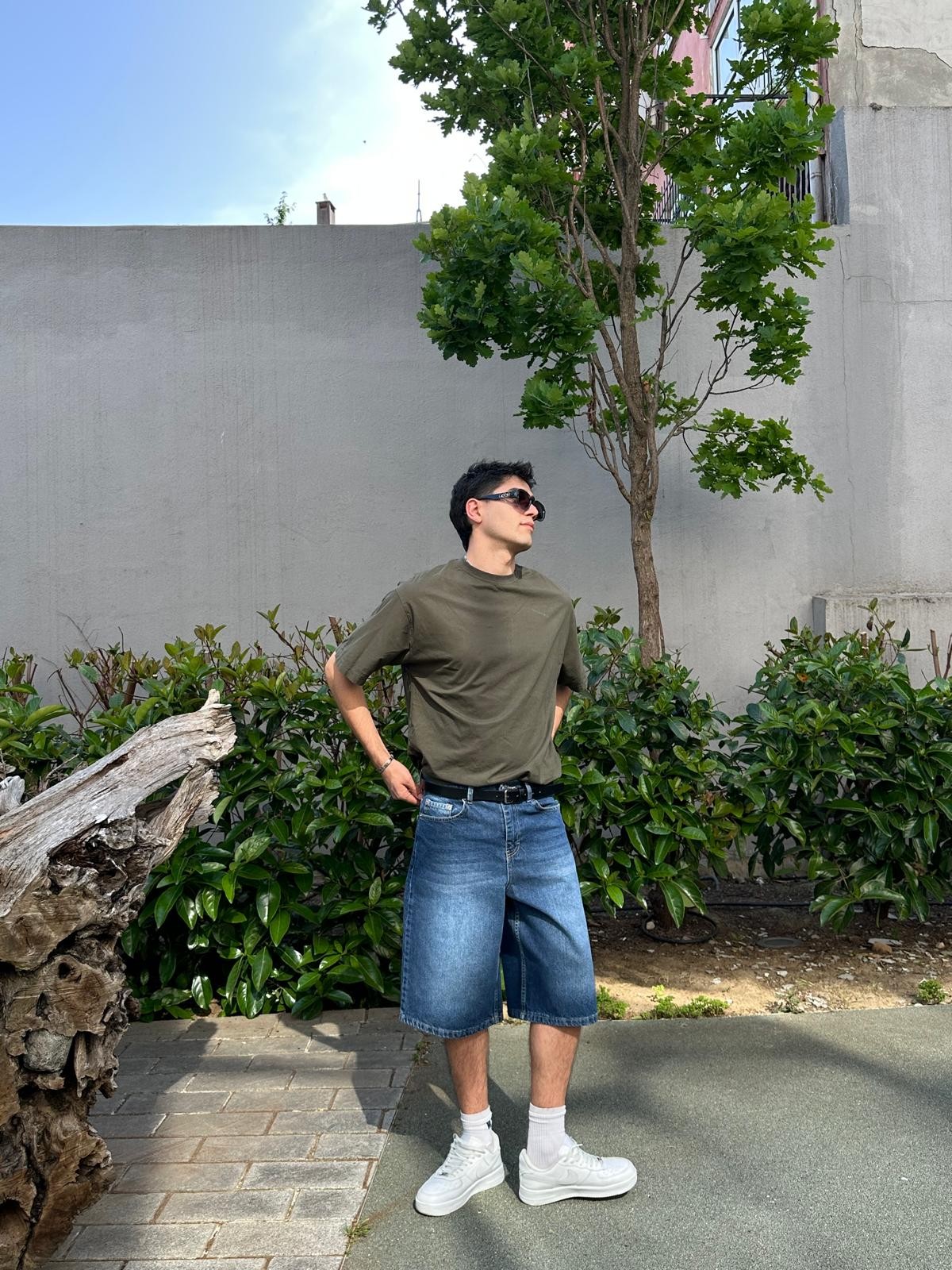 Vintage Dark Blue Teen Kot Şort Alx