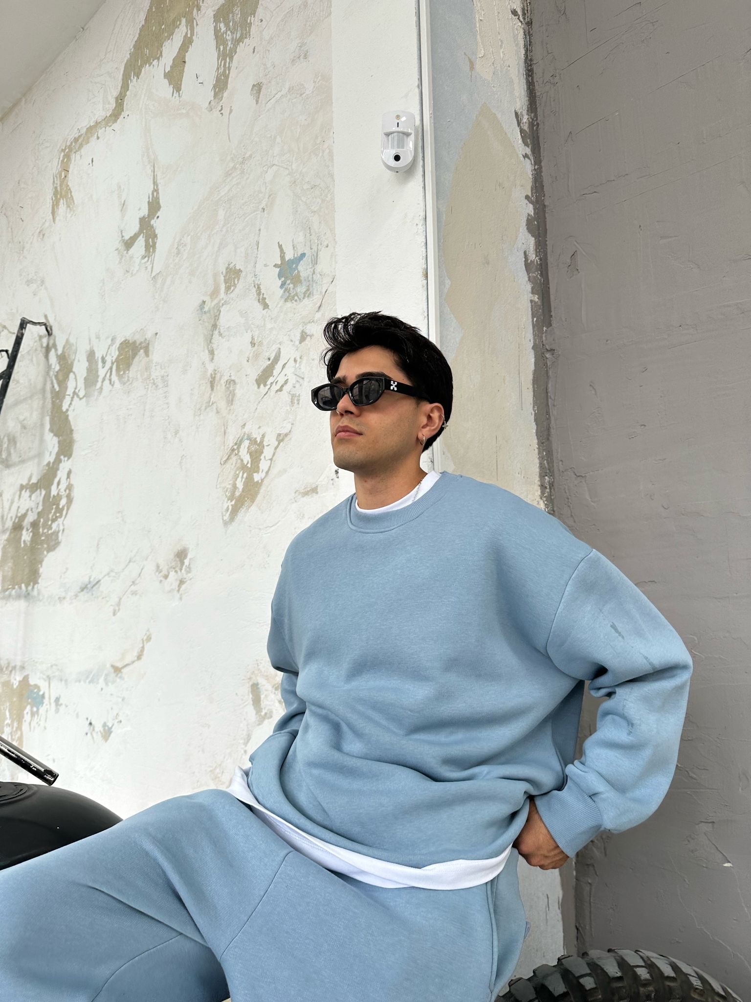 Prada Mavisi Basic Eşofman Takımı (Eşofman+Sweatshirt)
