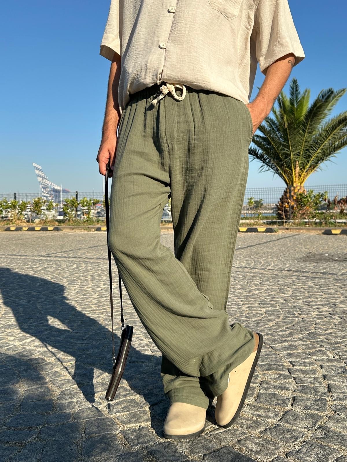 Summer Vibe Haki Dökümlü Fresh Pantolon