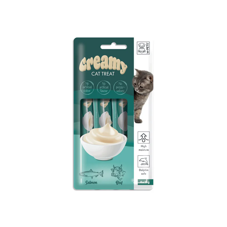M-Pets Somonlu ve Biftekli Krema Kedi Ödül Maması 15gr (4'lü)