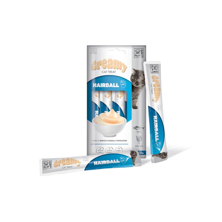 M-Pets Hairball Tüy Yumağı Önleyici Krema Kedi Ödül Maması 15gr (4'lü)