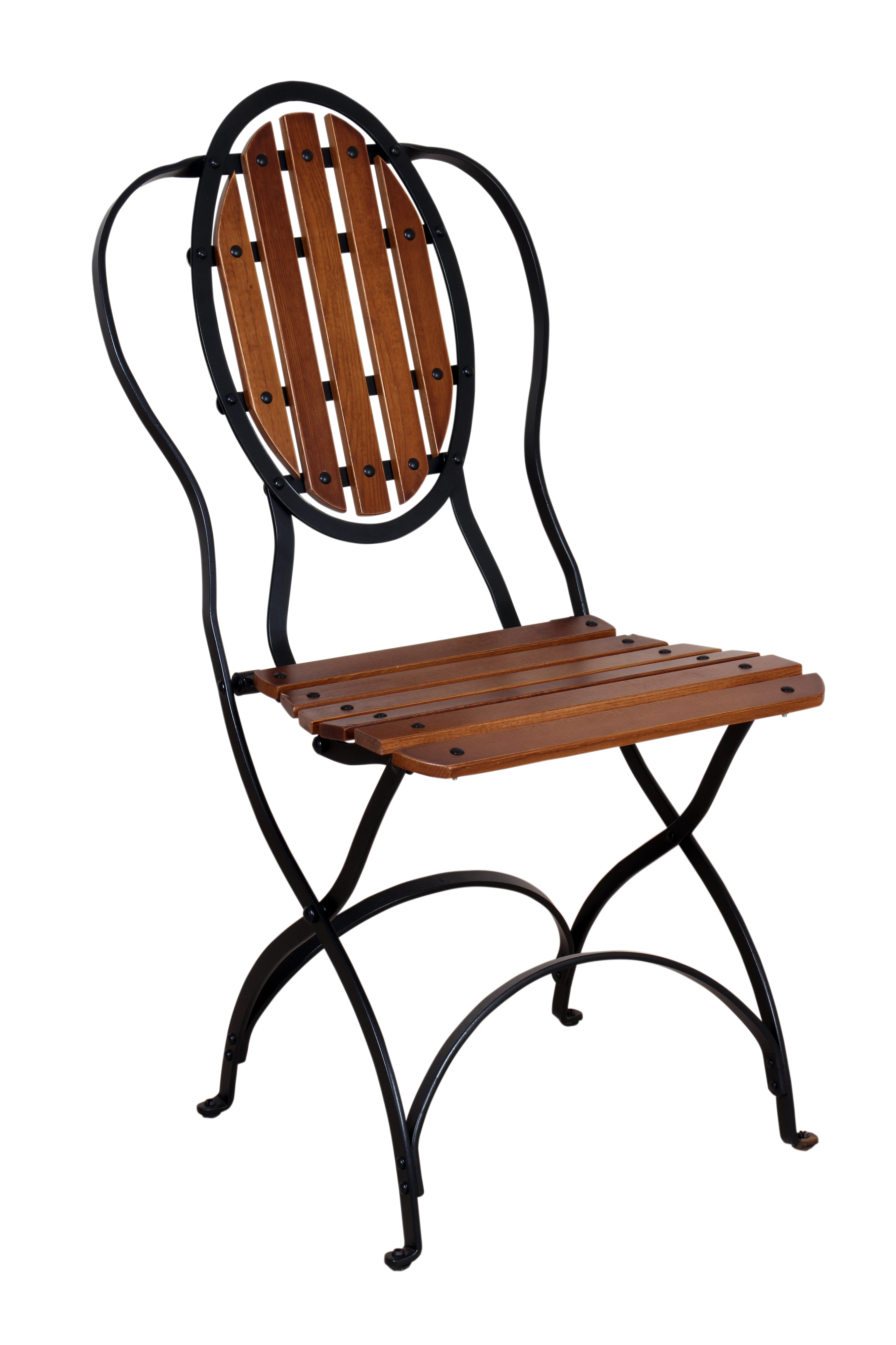 5511 Klasik katlanır sandalye masif doğal ahşap çıtalı ceviz renk.