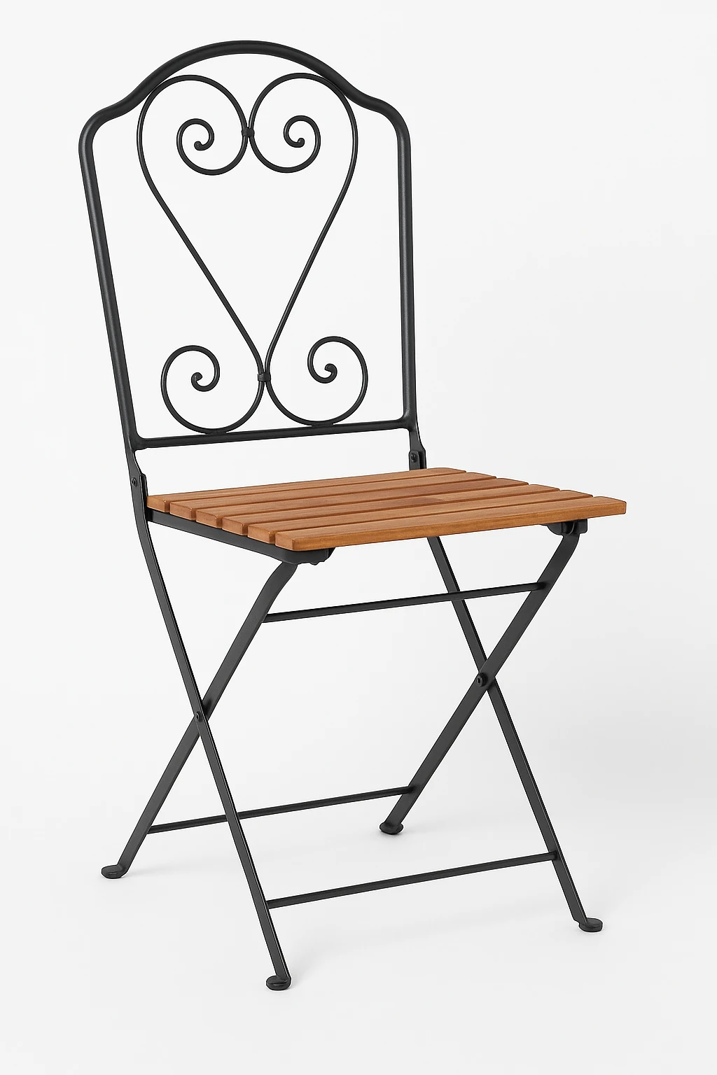 5560 Klasik katlanır sandalye masif doğal ahşap oturaklı ceviz renk.