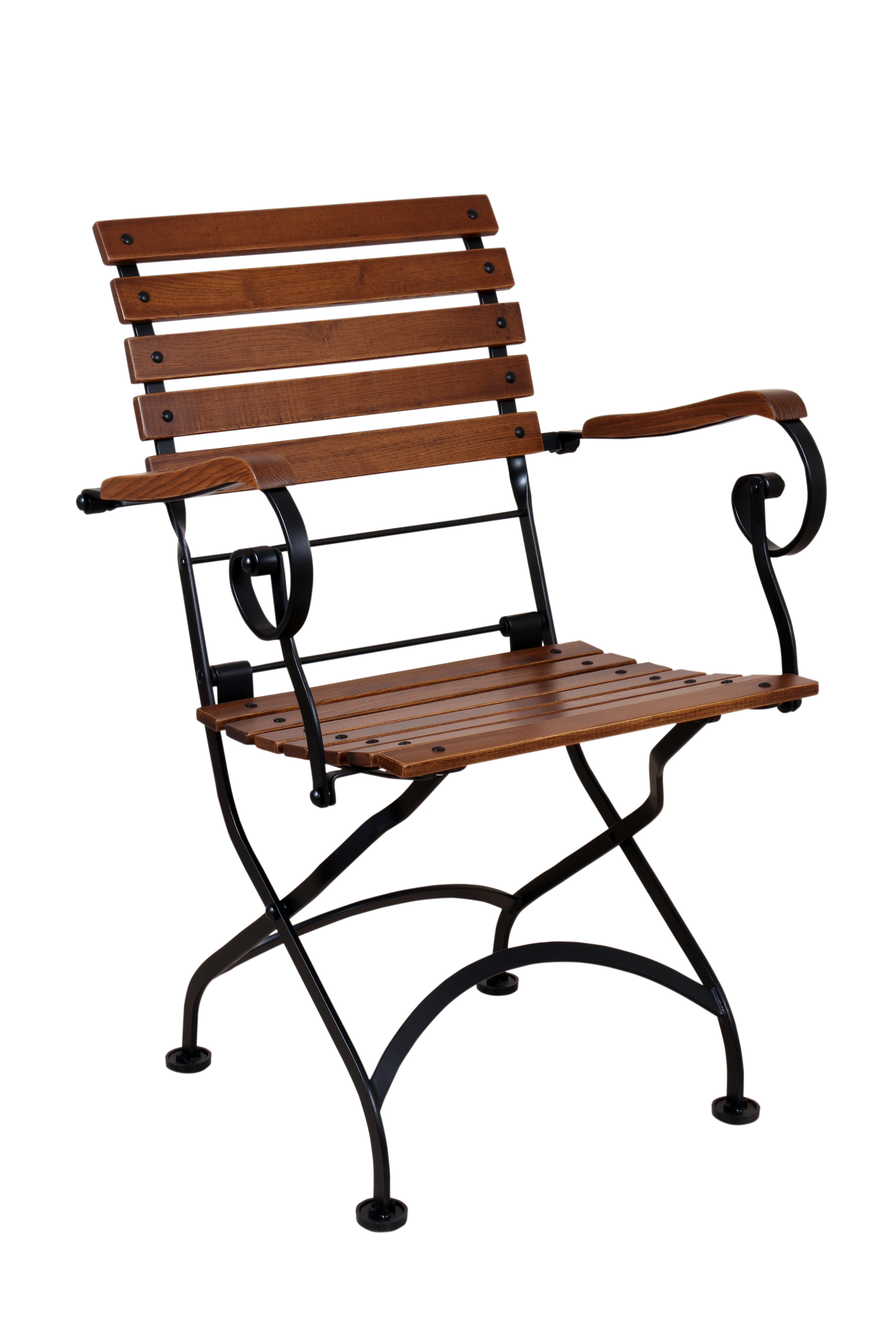 5510 Katlanır sandalye masif ahşap çıtalı ceviz renk.