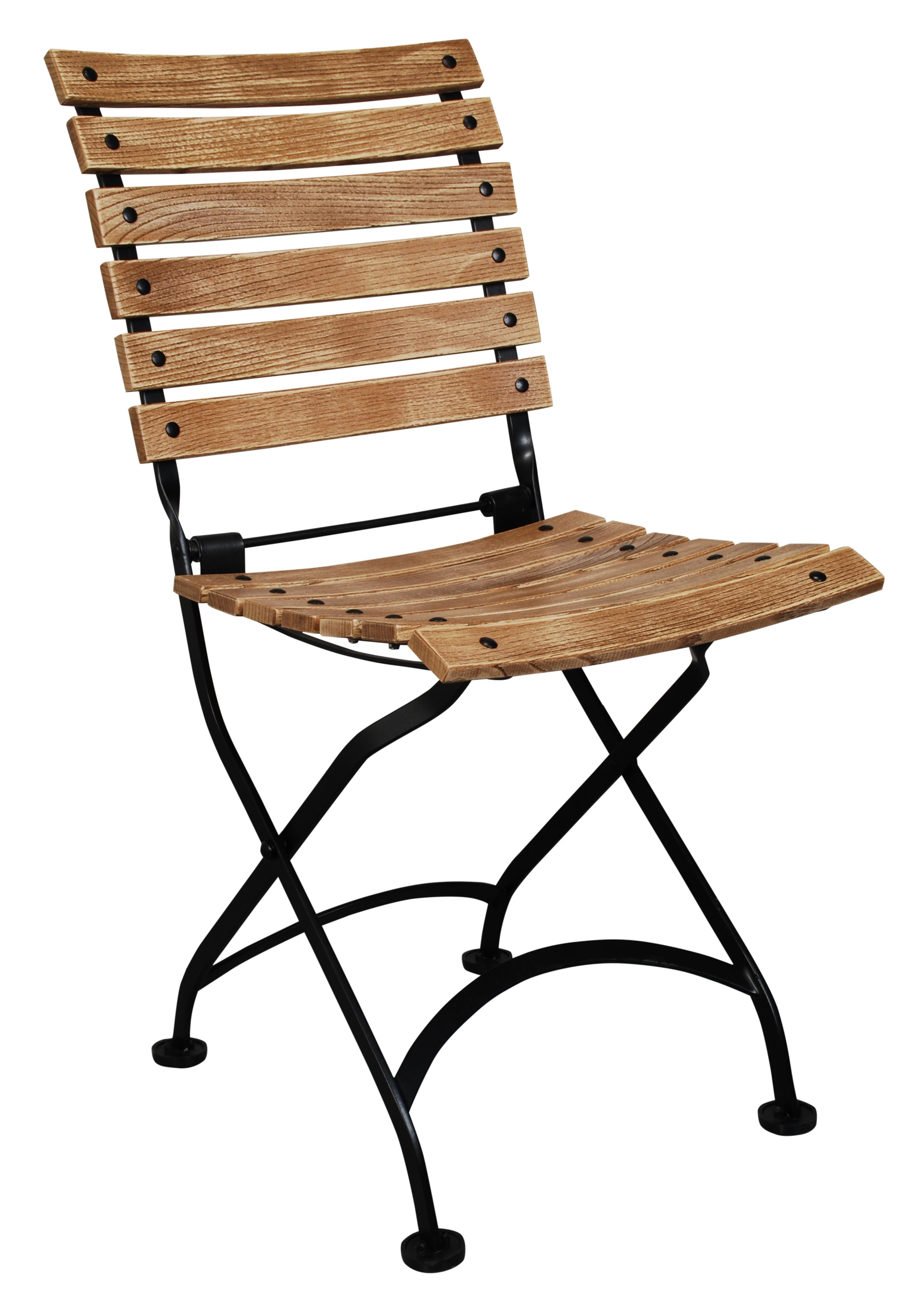 5594 Katlanır sandalye sırt ve oturak masif doğal kavisli ahşap eskitme ve renk uygulama