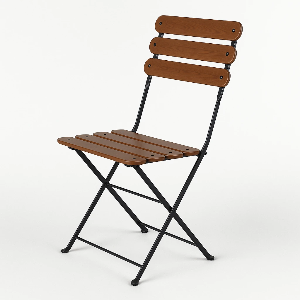 5627 Katlanır sandalye masif doğal ahşap ceviz renk 