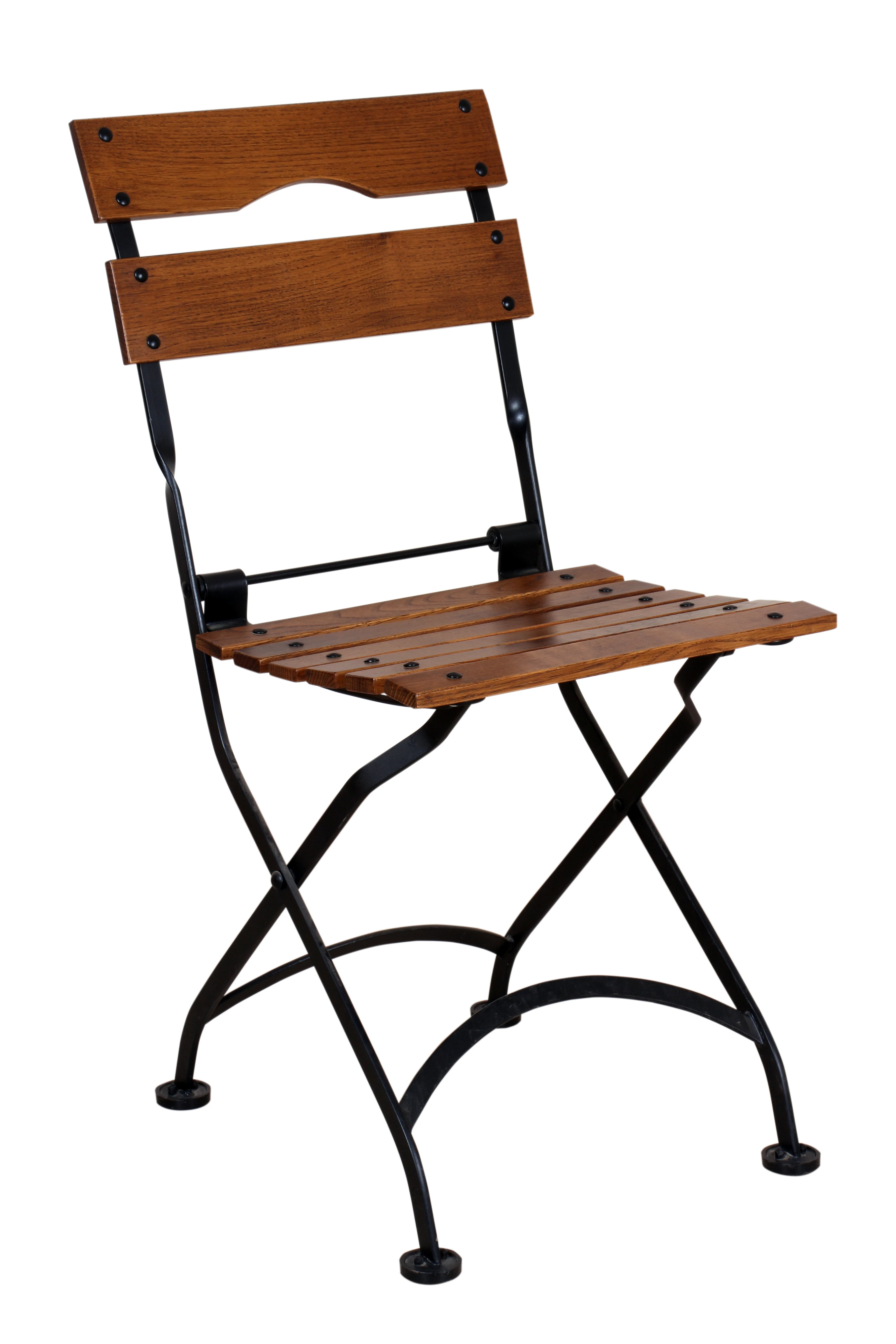 5519 Katlanır sandalye masif doğal ahşap çıtalı ceviz renk.