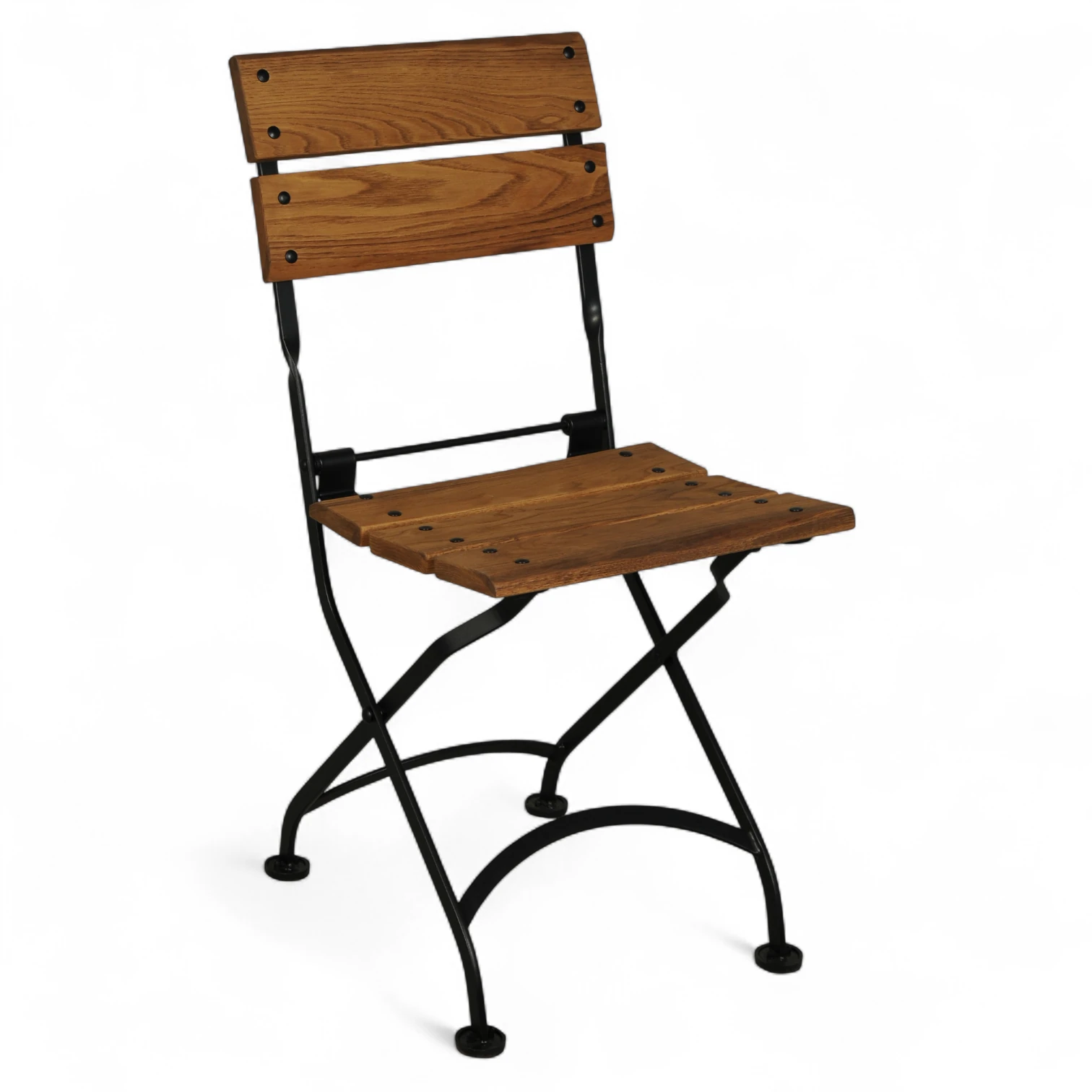 5541 Katlanır sandalye masif doğal kütük ahşap ceviz renk uygulama.