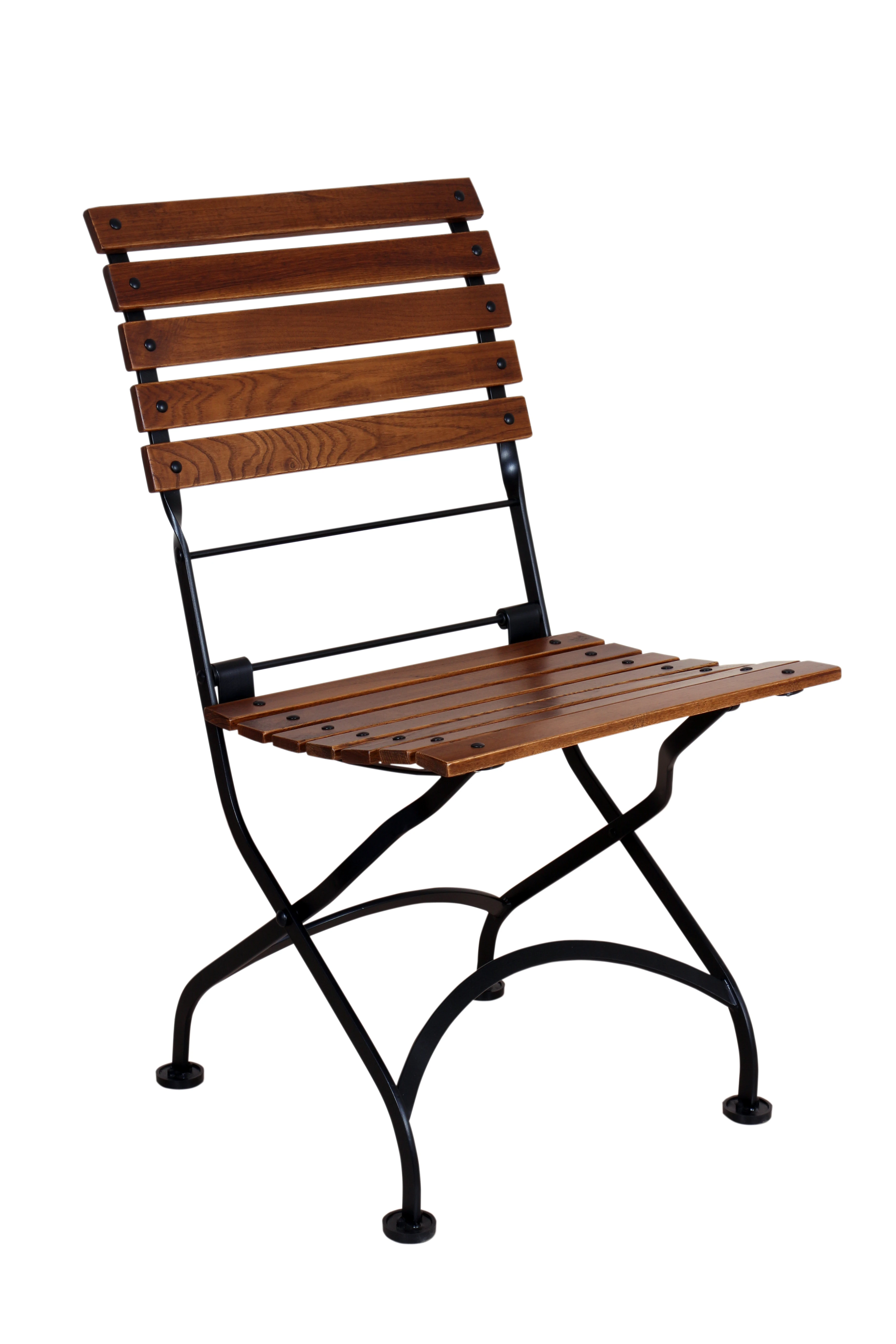 5509 Katlanır sandalye masif doğal ahşap çıtalı ceviz renk.