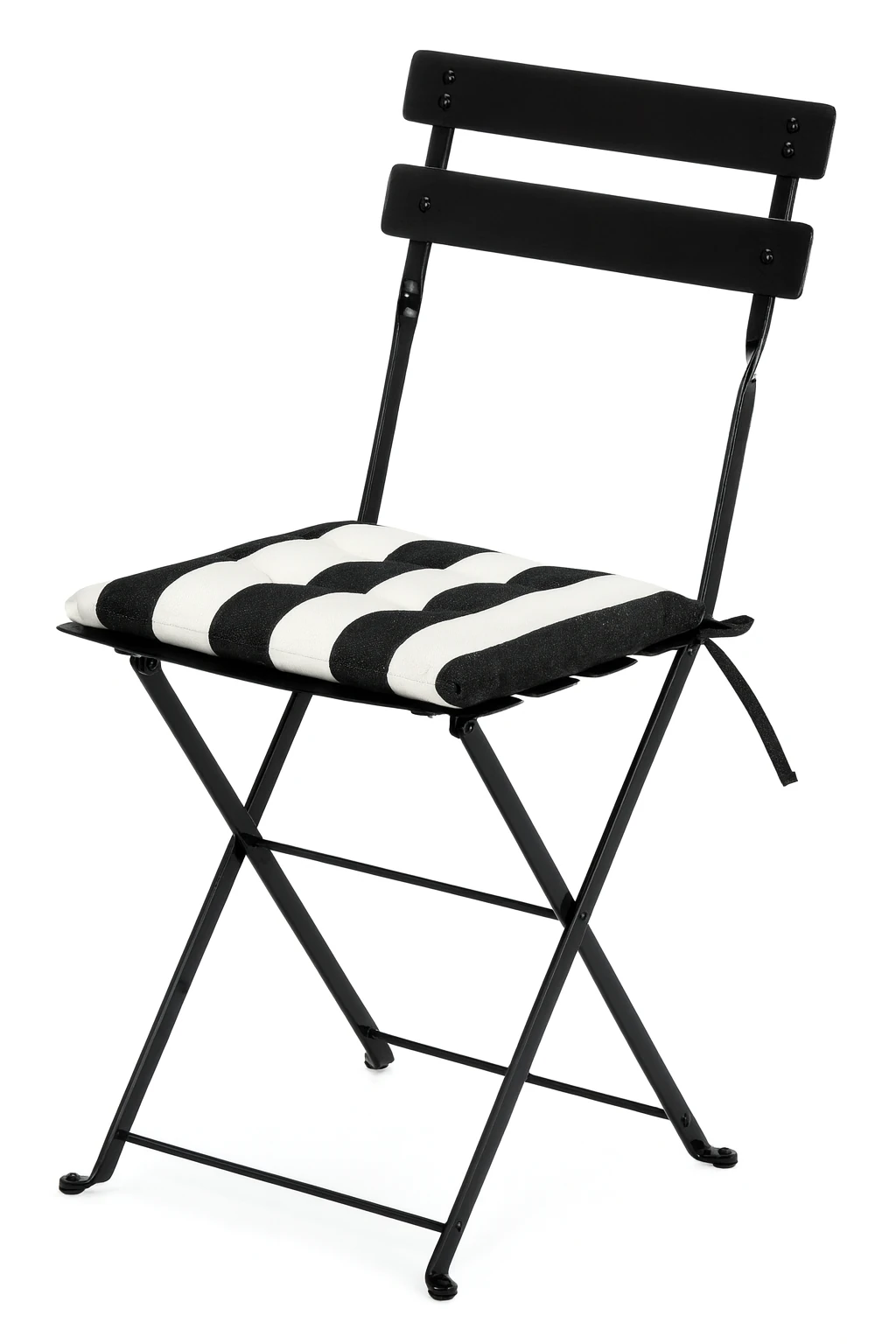 5502 S Katlanır sandalye siyah metal renk ve özel tasarım minderli