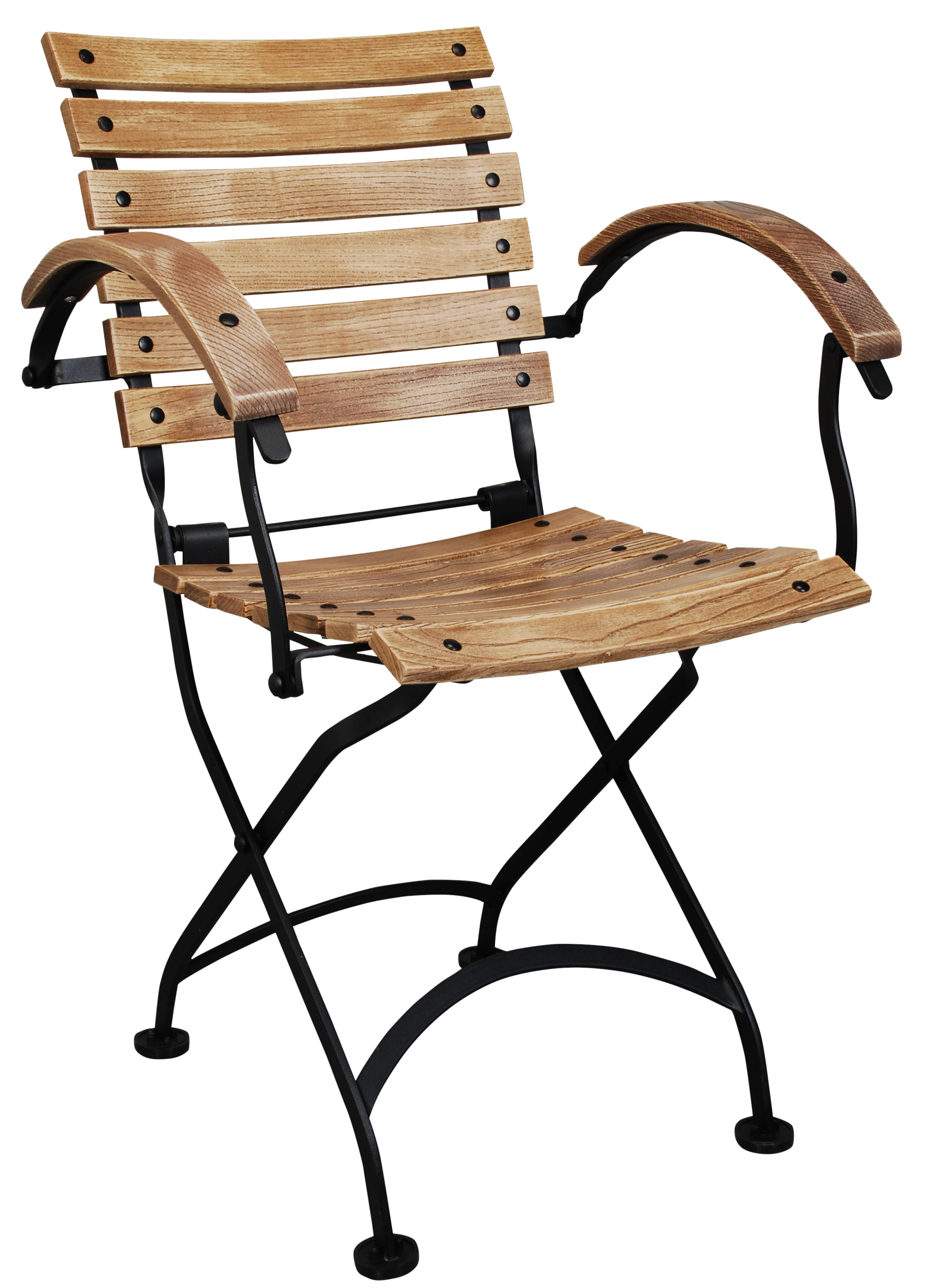 5595 Katlanır sandalye sırt ve oturak masif doğal kavisli ahşap eskitme ve renk uygulama.