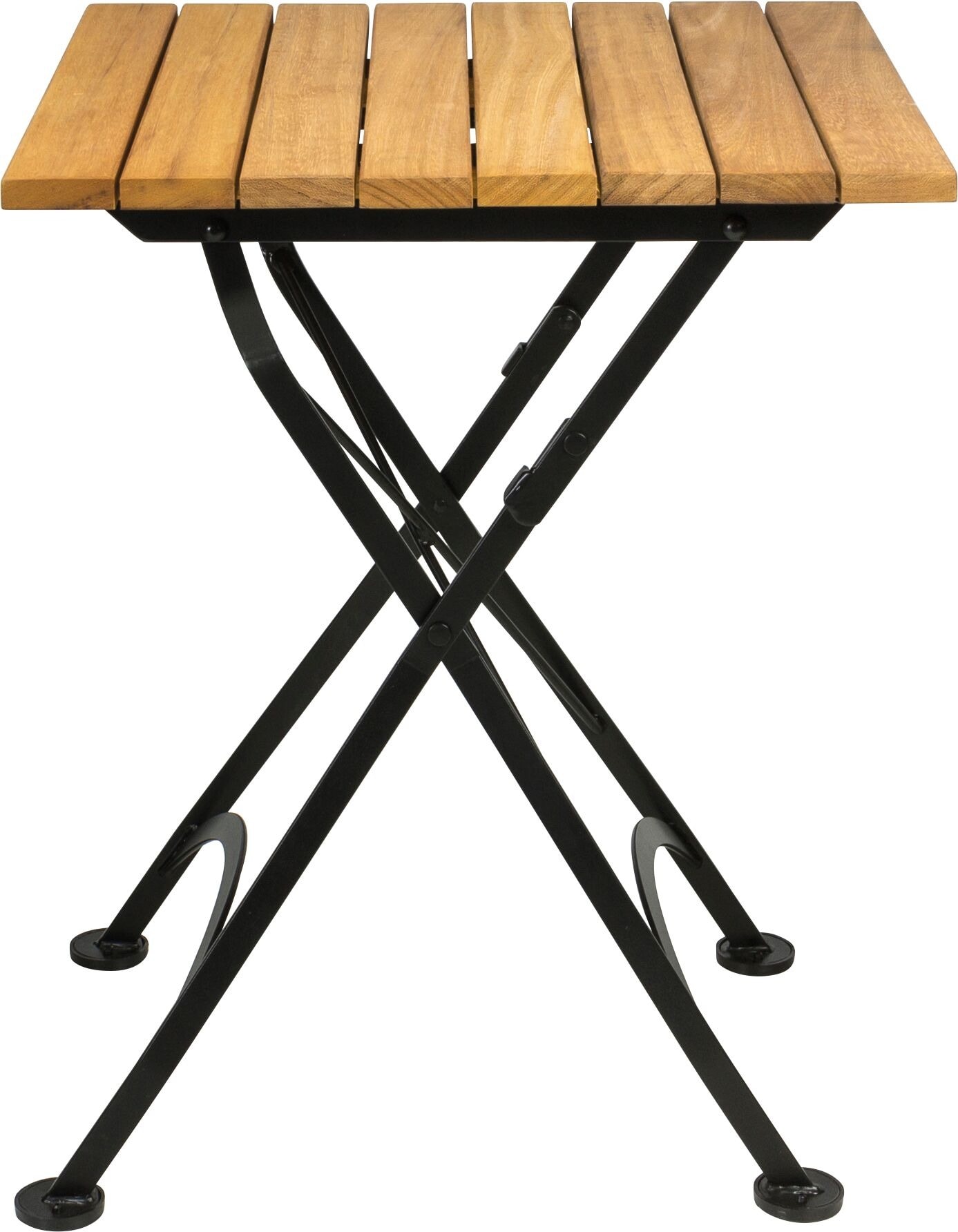 Katlanır kare masa masif iroko ahşap tabla kenar çerçevesiz teak yağı uygula.