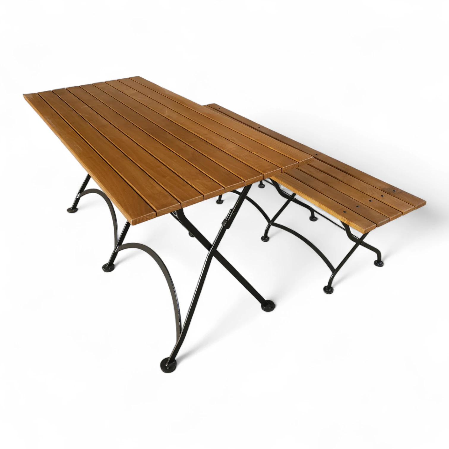 Katlanır masa 80 x 120 cm tabla ve sırtsız divan seti , masif doğal ahşap , ceviz renk, 2 + 1 set