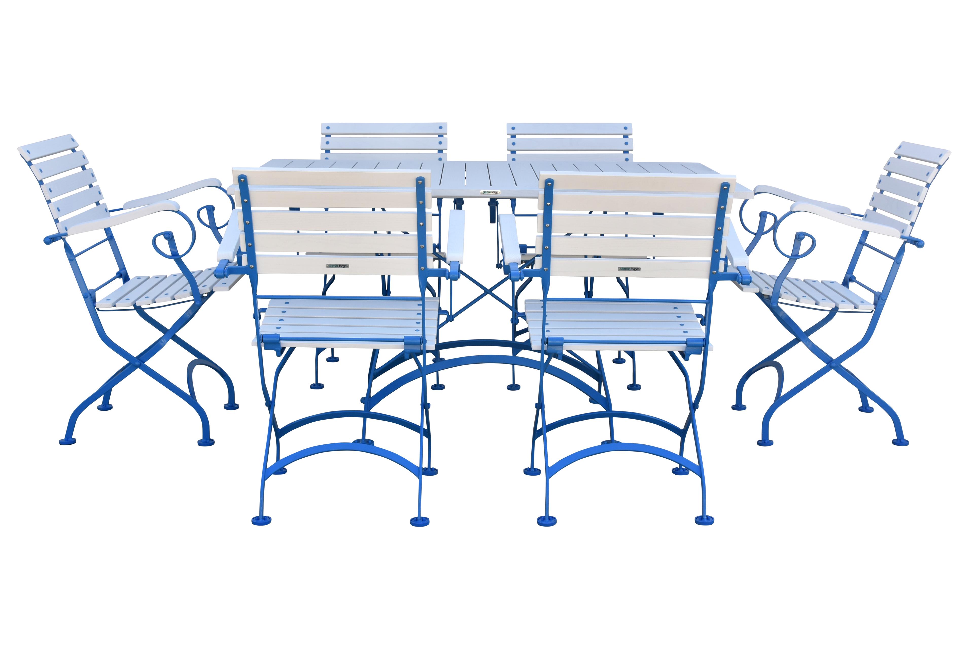 5510 Katlanır kolçaklı sandalye 6 adet & 80 x 140 cm tabla ölçü katlanır masa 1 adet