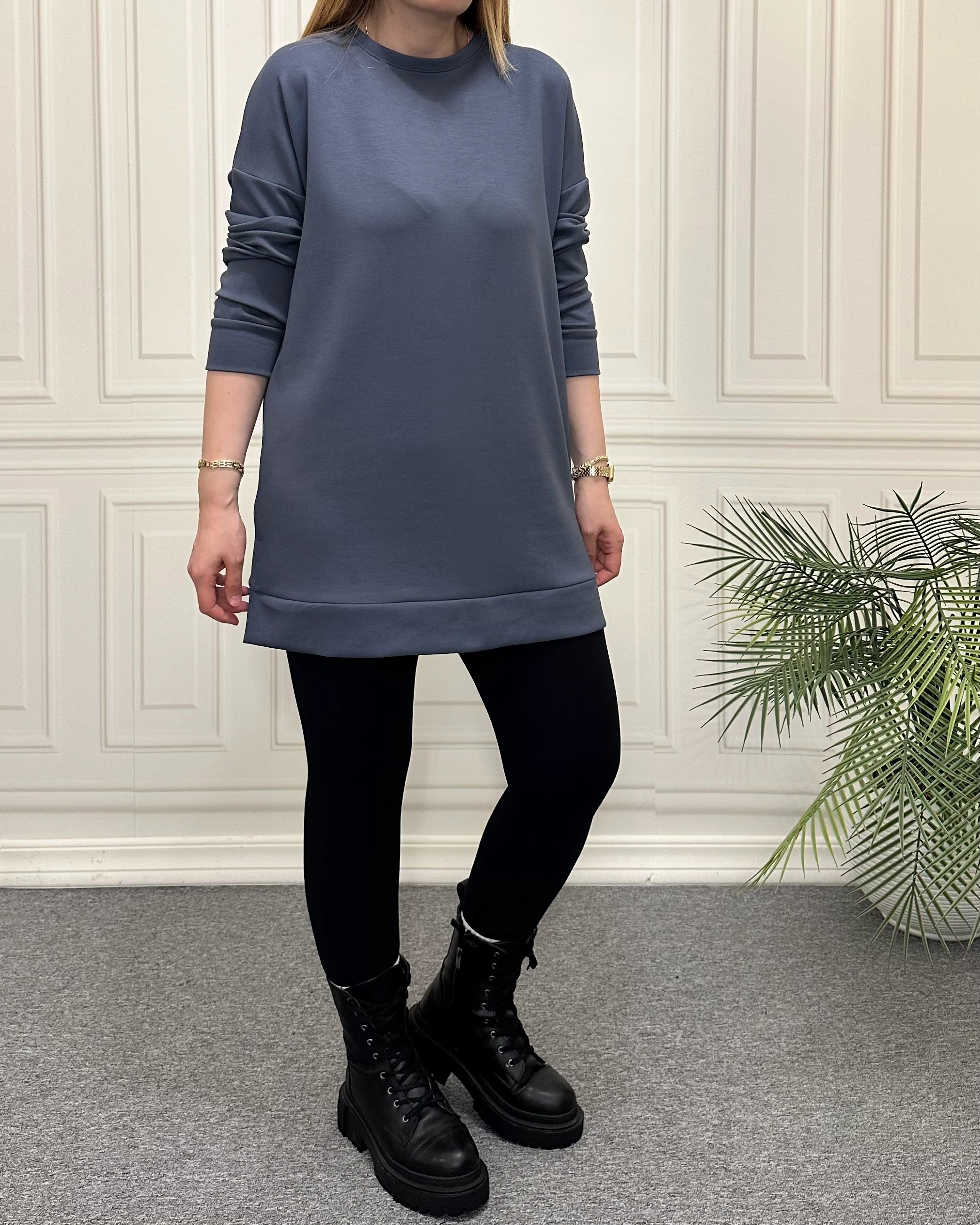 Modal Kumaş Tunik Sweat Antrasit