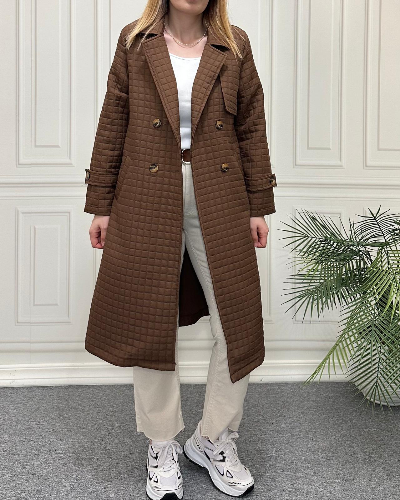 Kapitone Trenç Kahve