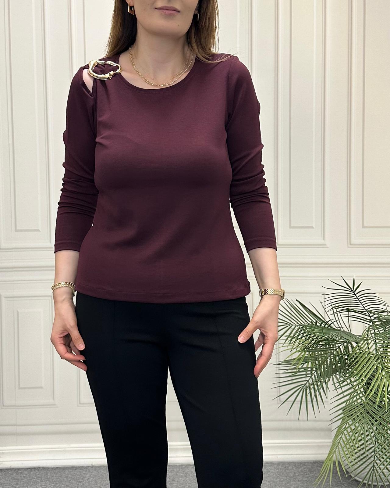 Tokalı Bluz Mürdüm